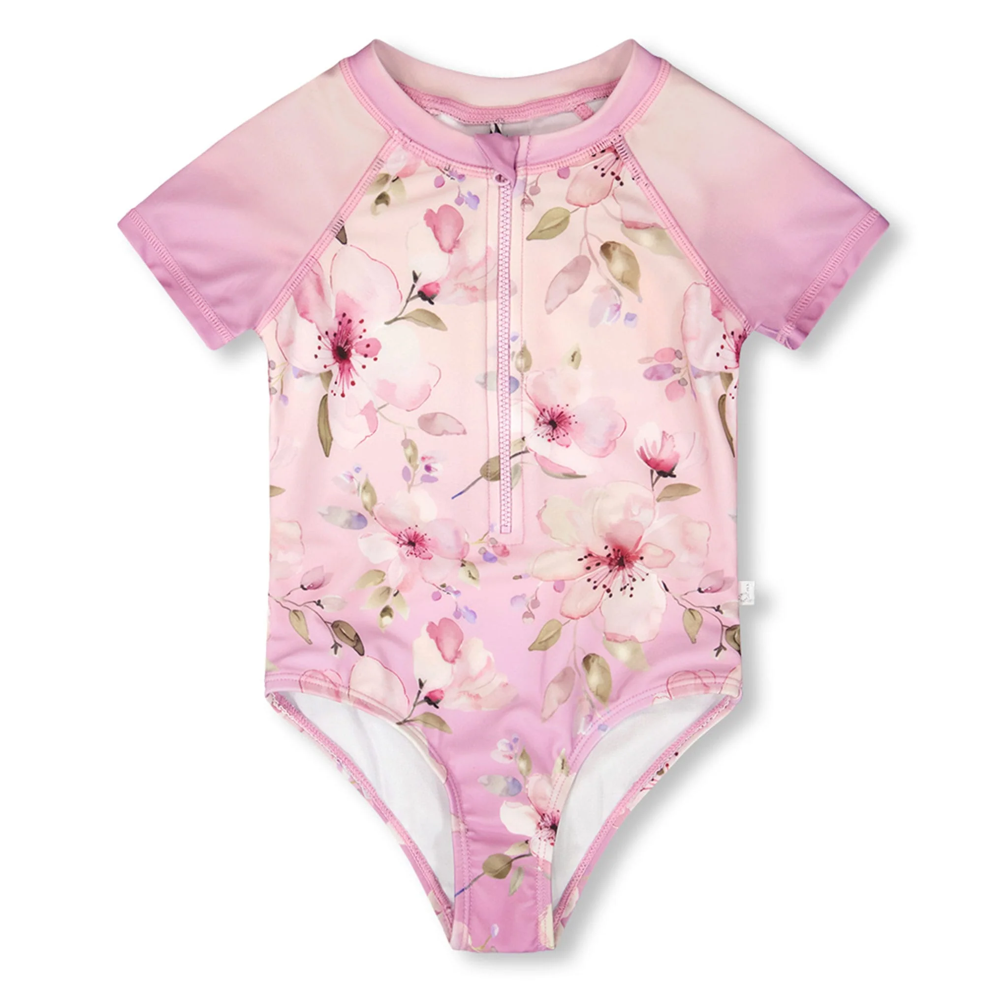 Maillot UV Lilas Fleurs 7-12ans