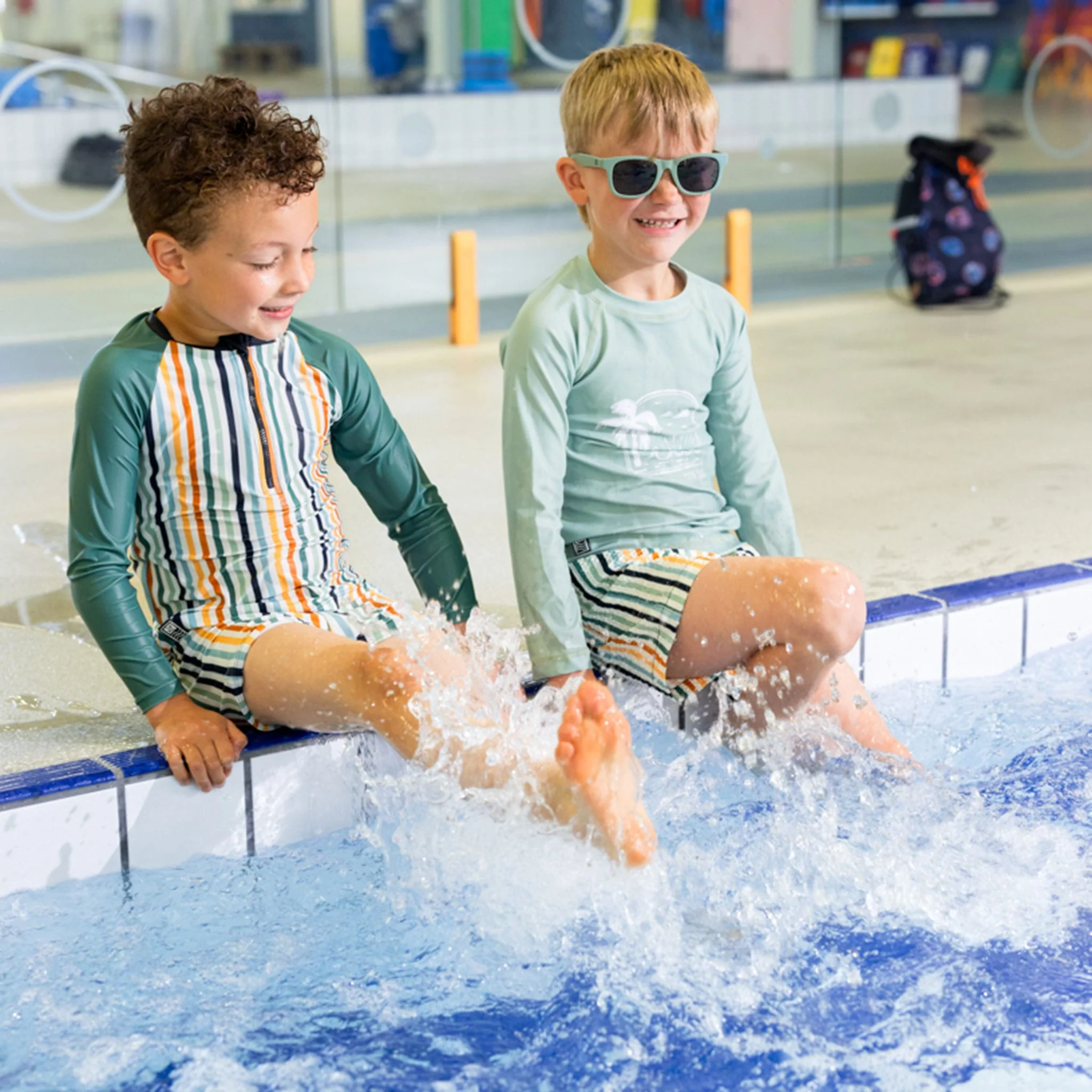 Maillot UV Manches Longues  Deux Pièces Rayé 2-4ans - Image 2