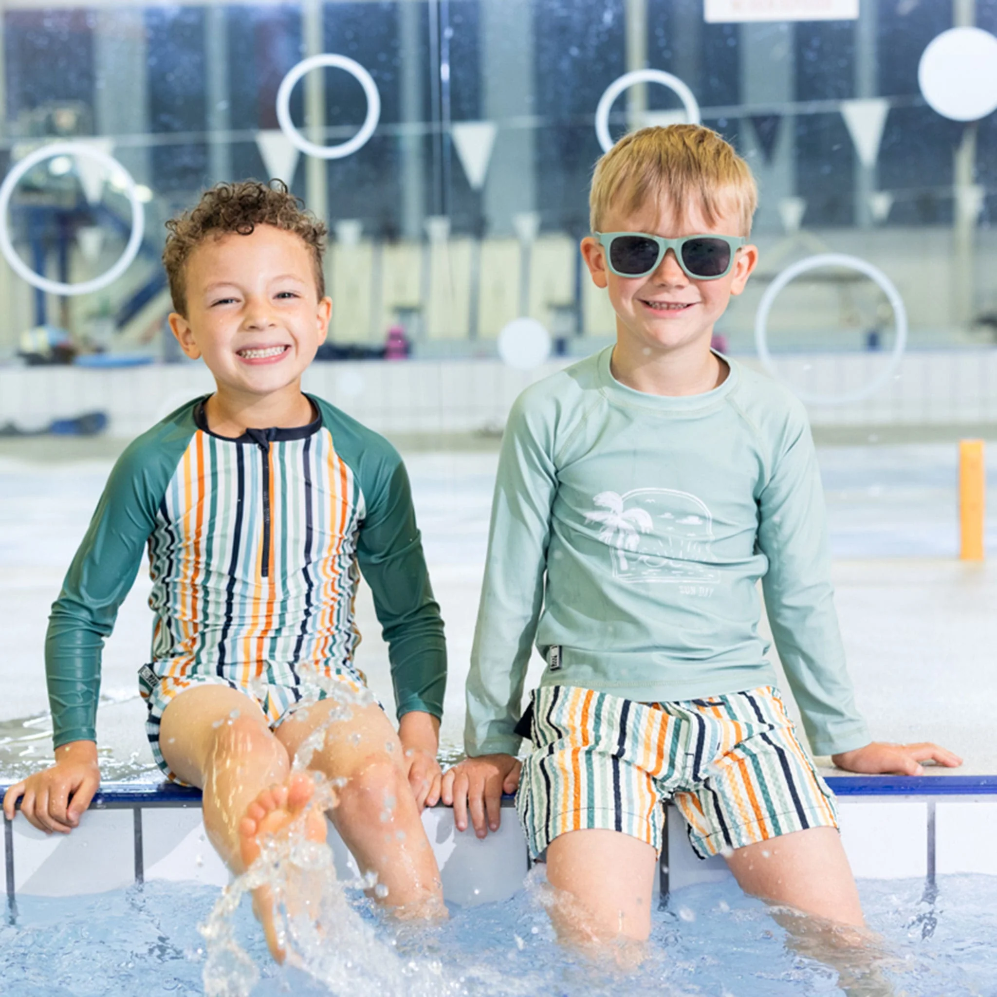 Maillot UV Manches Longues  Deux Pièces Rayé 2-4ans - Image 3