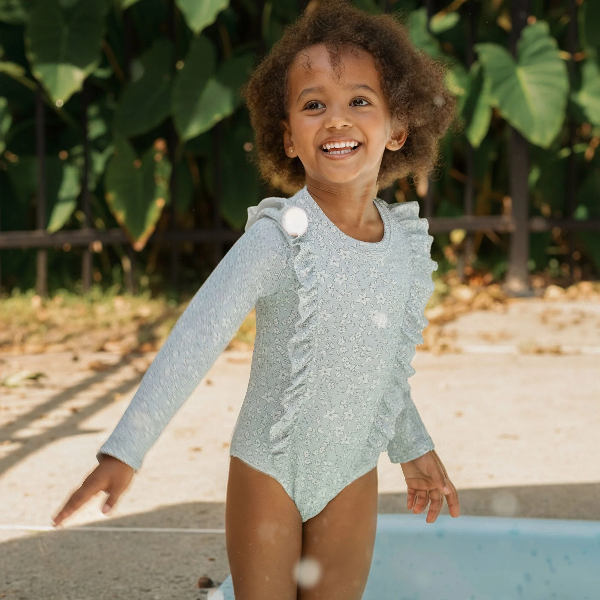 Maillot UV Manches Longues  Fleurs 2-6ans - Image 2