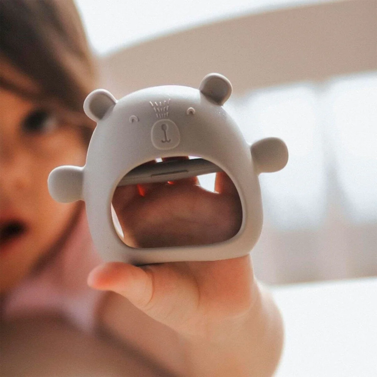 Mitaine de Dentition en Silicone - Ours Taupe - Image 6