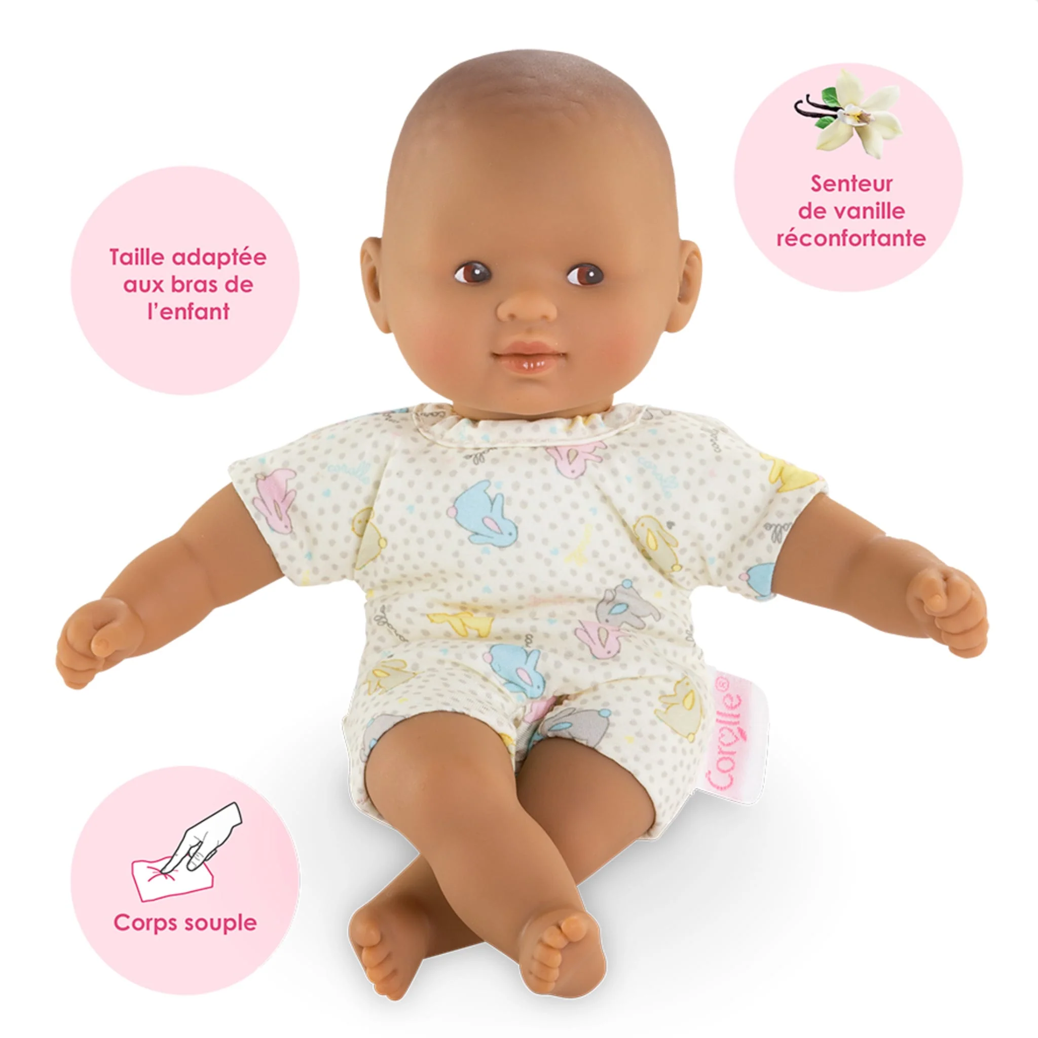 Mon Premier Poupon - Mini Calin - Bunnies Brown Eyes 8" - Image 3