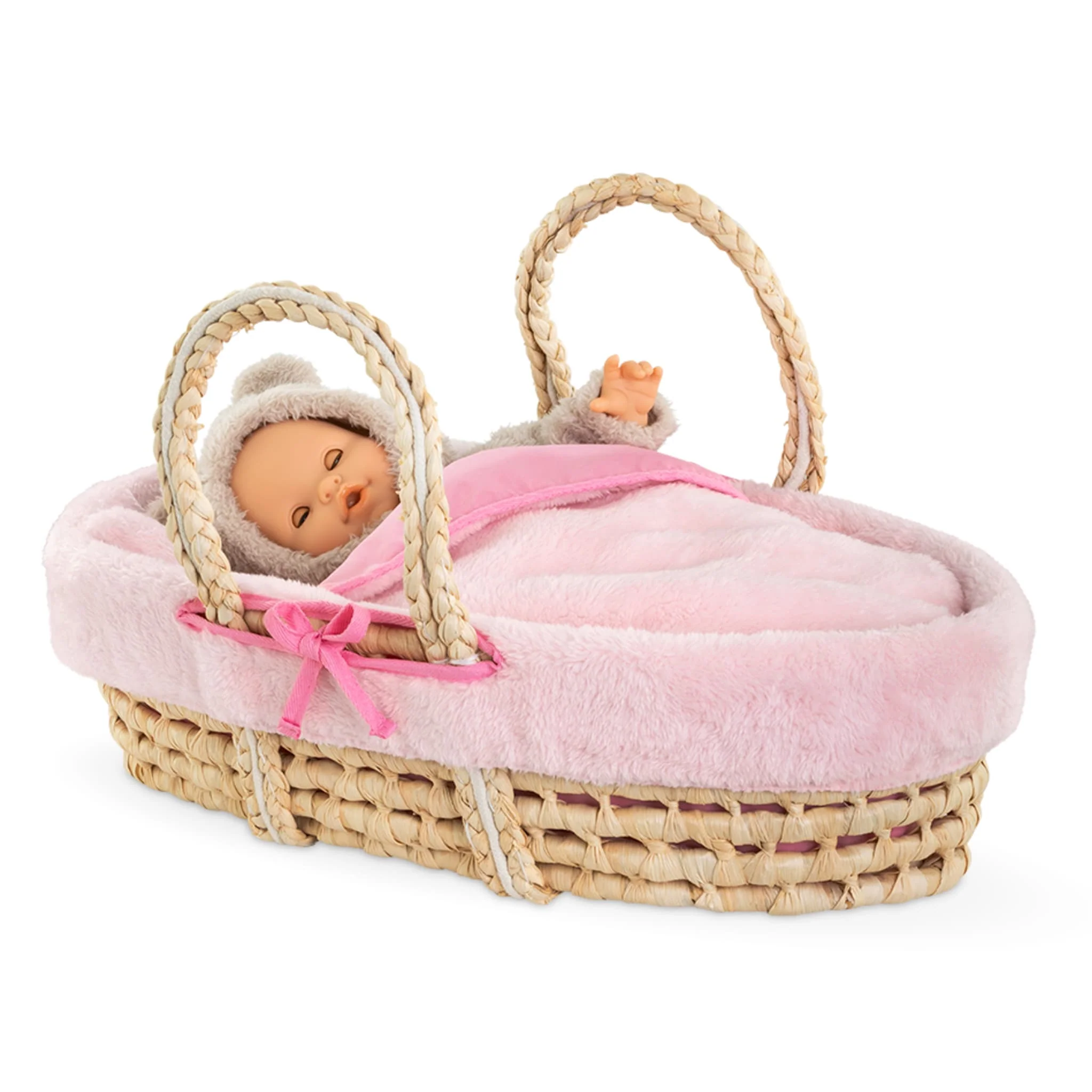 Panier Tressé Peluche Rose - Image 2