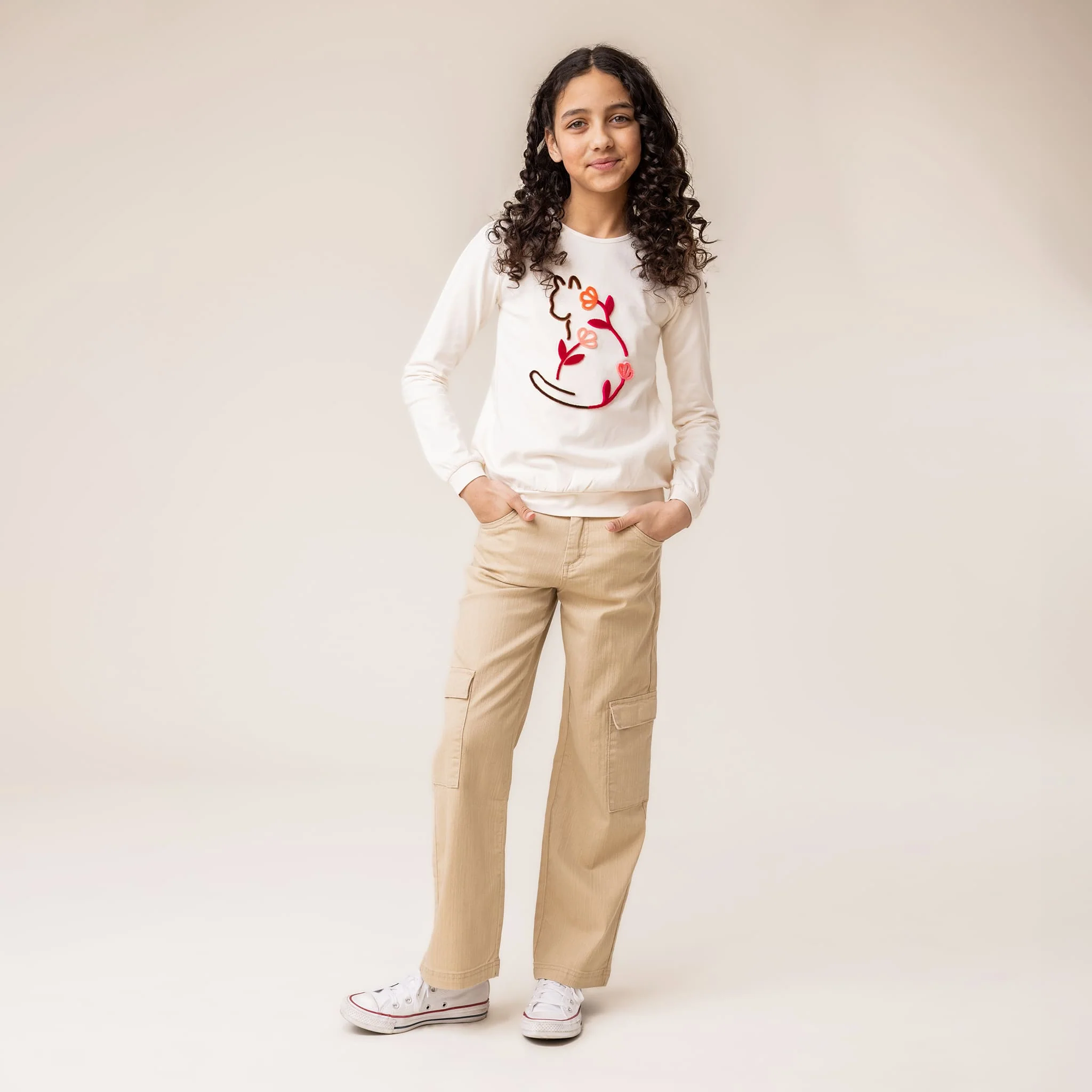 Pantalon Cargo Fleurs 2-12ans - Image 4