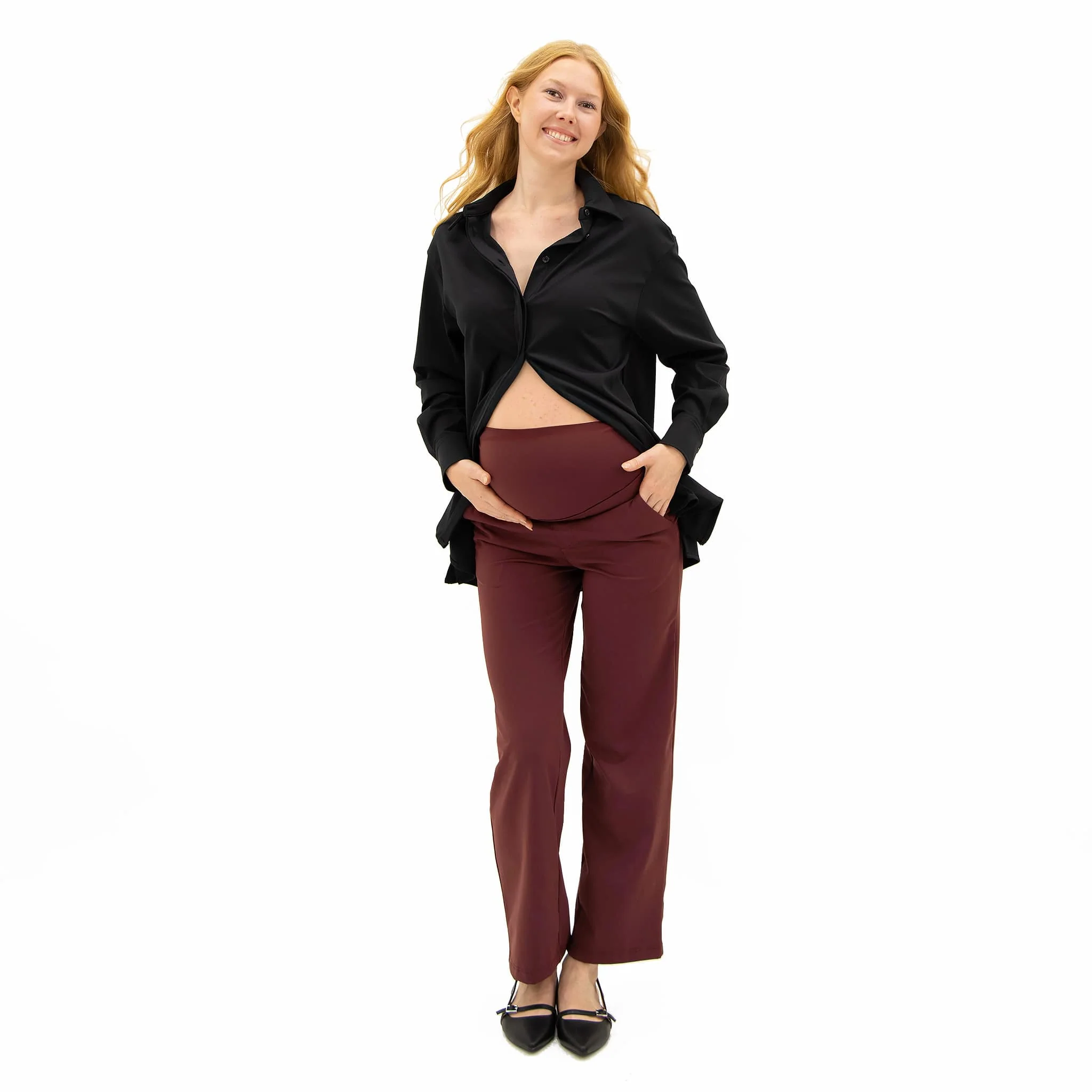 Pantalon Classique Maternité Bordeau - Image 8