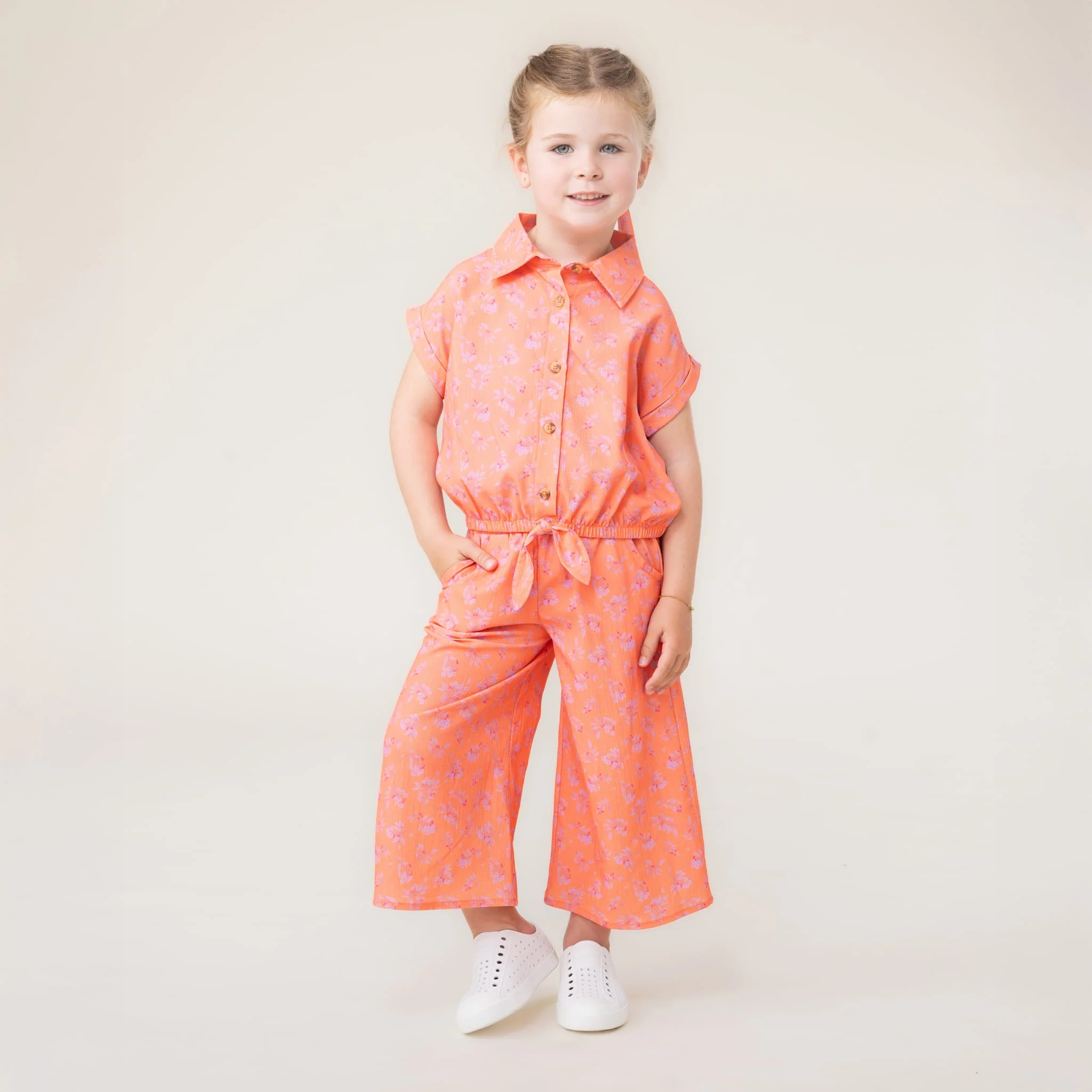 Pantalon Jambe Large Fleurs 2-12ans - Image 3