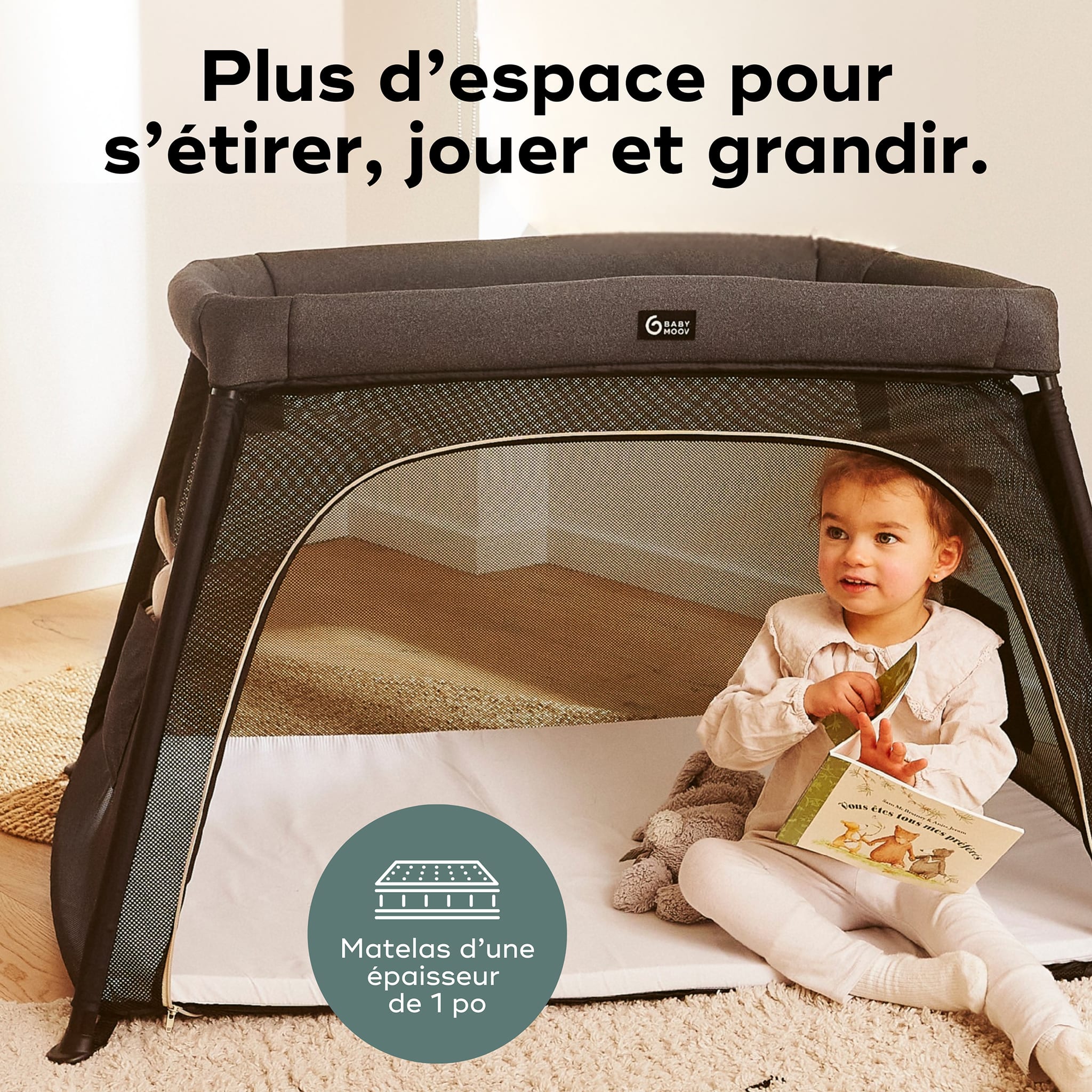 Parc Berceau Moov & Comfy - Gris - Image 5