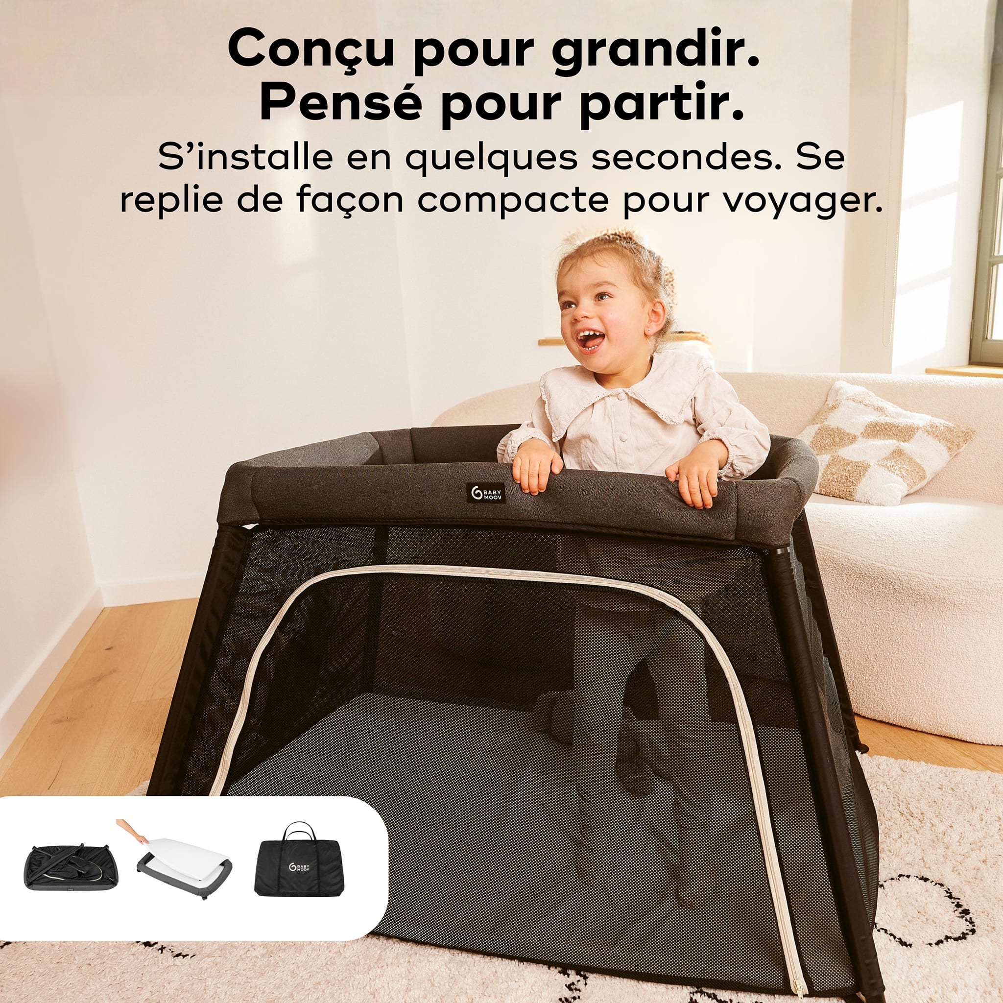 Parc Berceau Moov & Comfy - Gris - Image 7