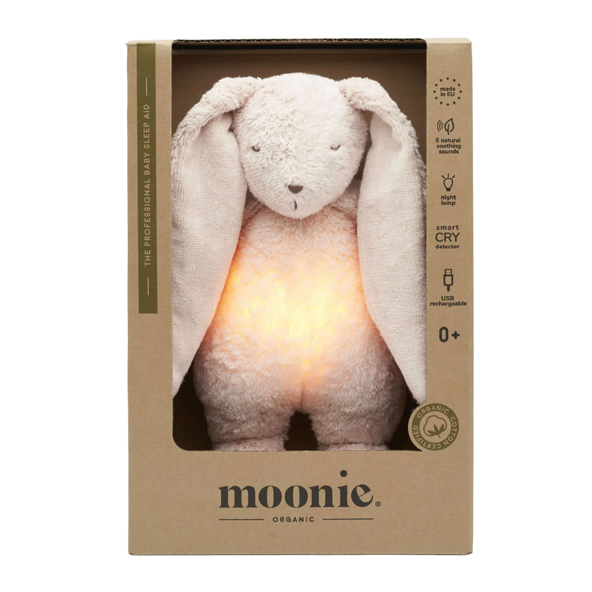 Peluche Sonore avec Veilleuse Moonie 2.0 - Lapin Rose - Image 3