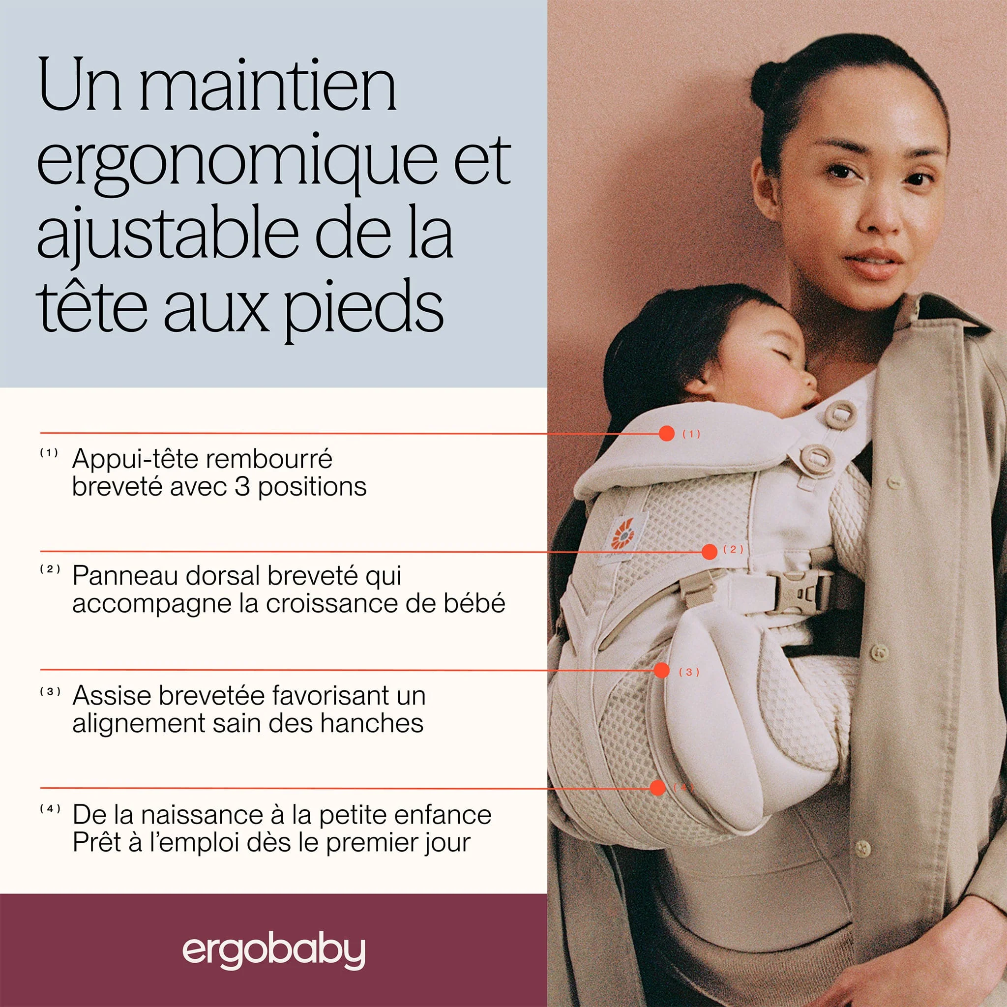 Porte-bébé Omni Classic Mesh - Gris Perle - Image 7