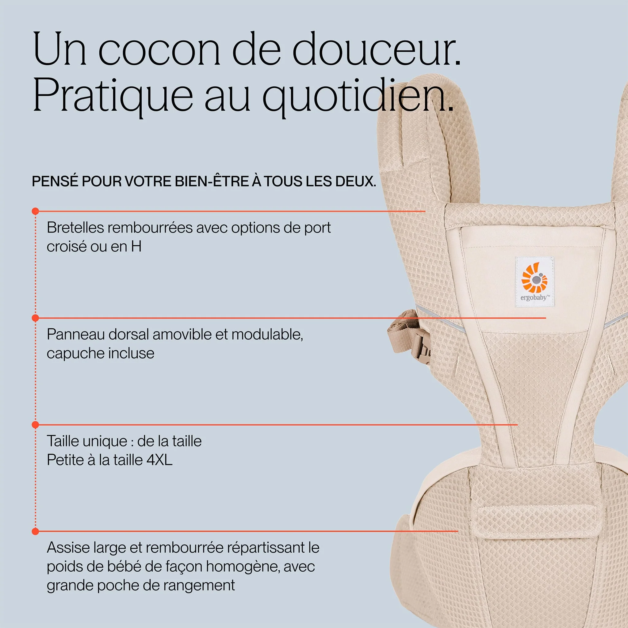 Porte-Bébé Alta Hip Seat - Camel - Image 10