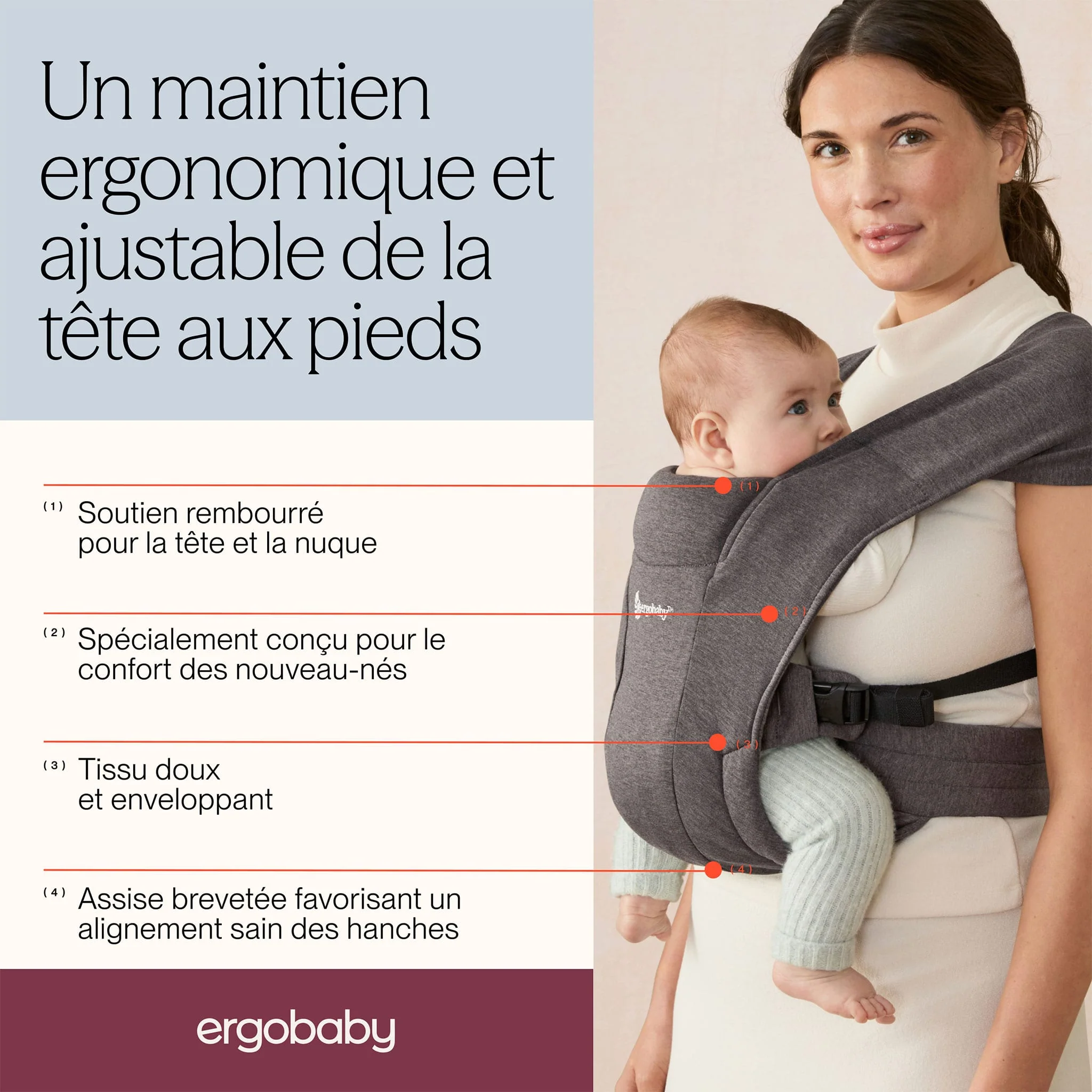 Porte-bébé Nouveau-Né Embrace - Noir Intense - Image 8