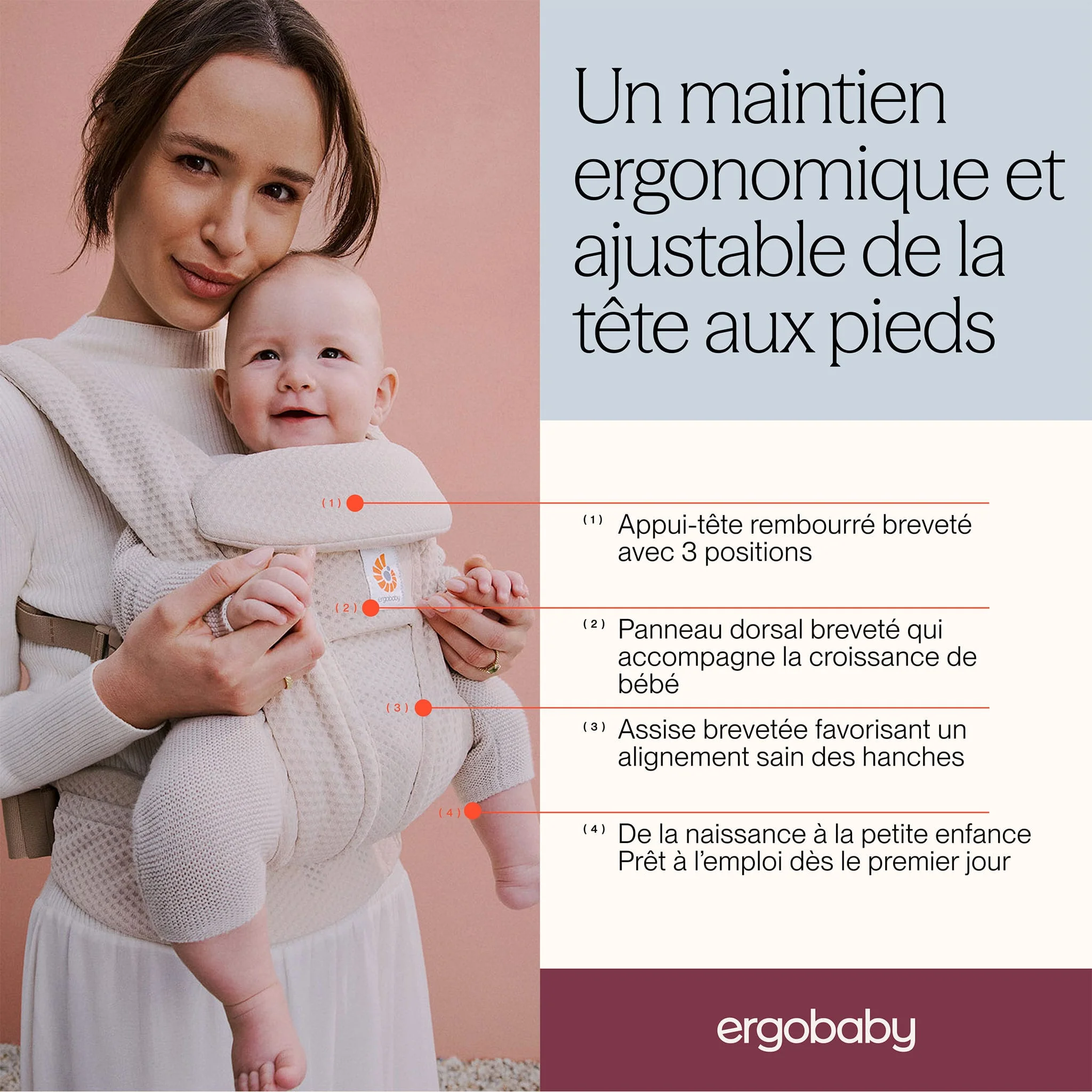 Porte-Bébé Omni Deluxe Mesh - Beige Naturel - Image 9