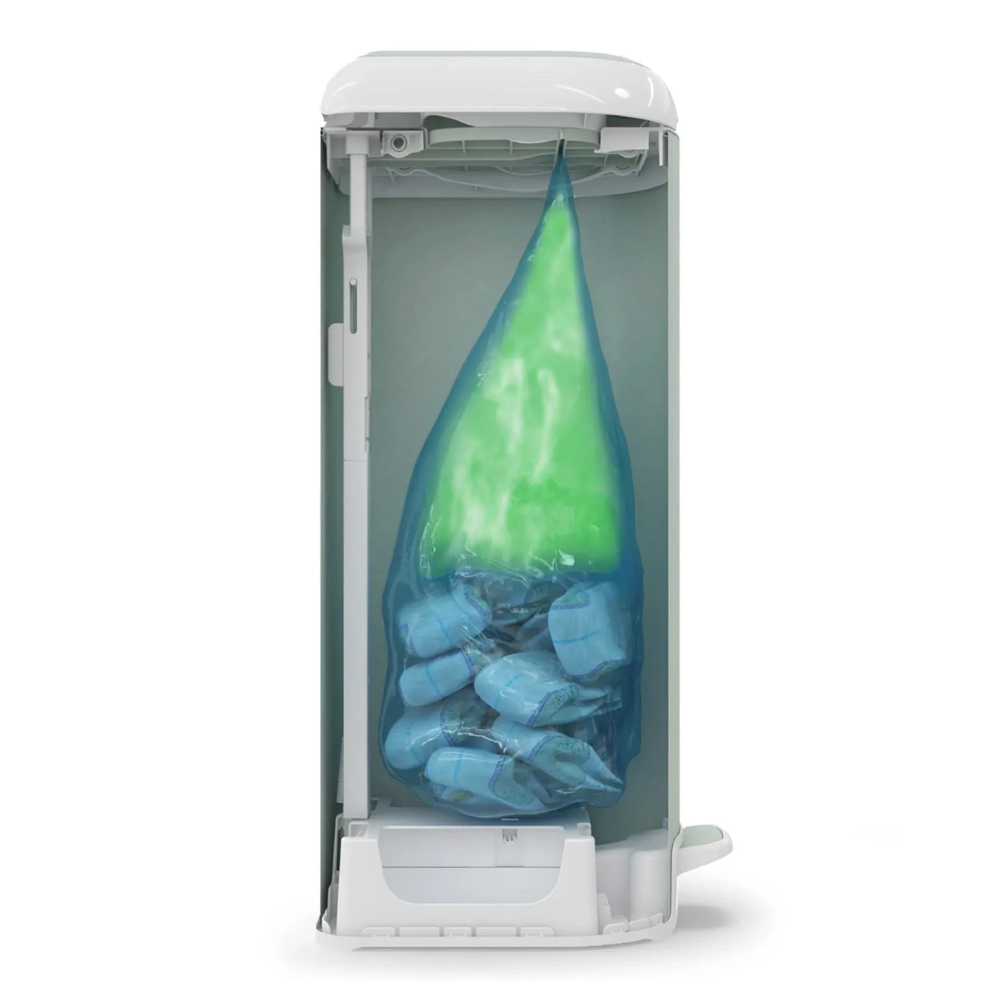 Poubelle à Couches Platinium  - Vert Sauge ( 18 sacs) - Image 8