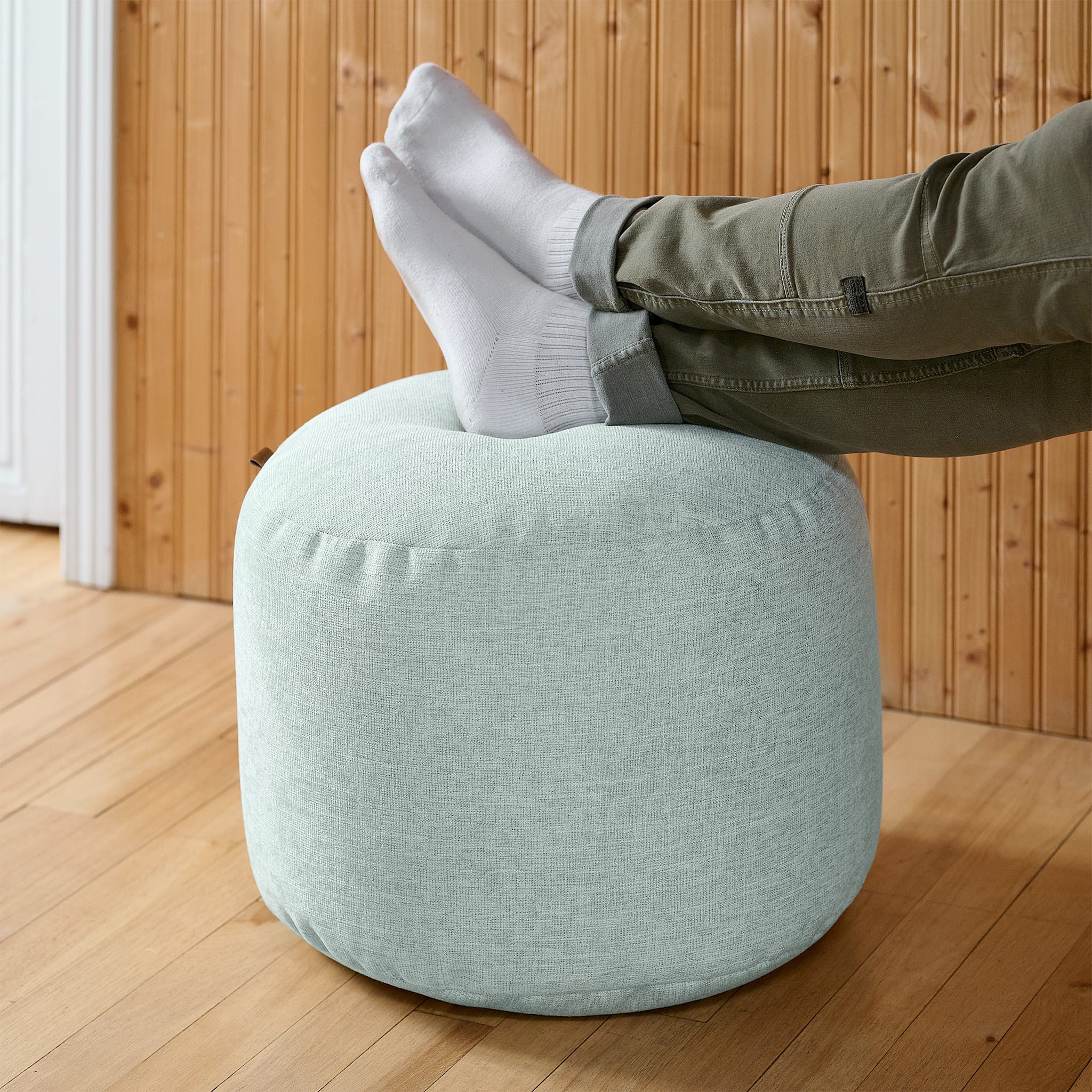Pouf Repose Pieds - Vert Aloès - Image 2