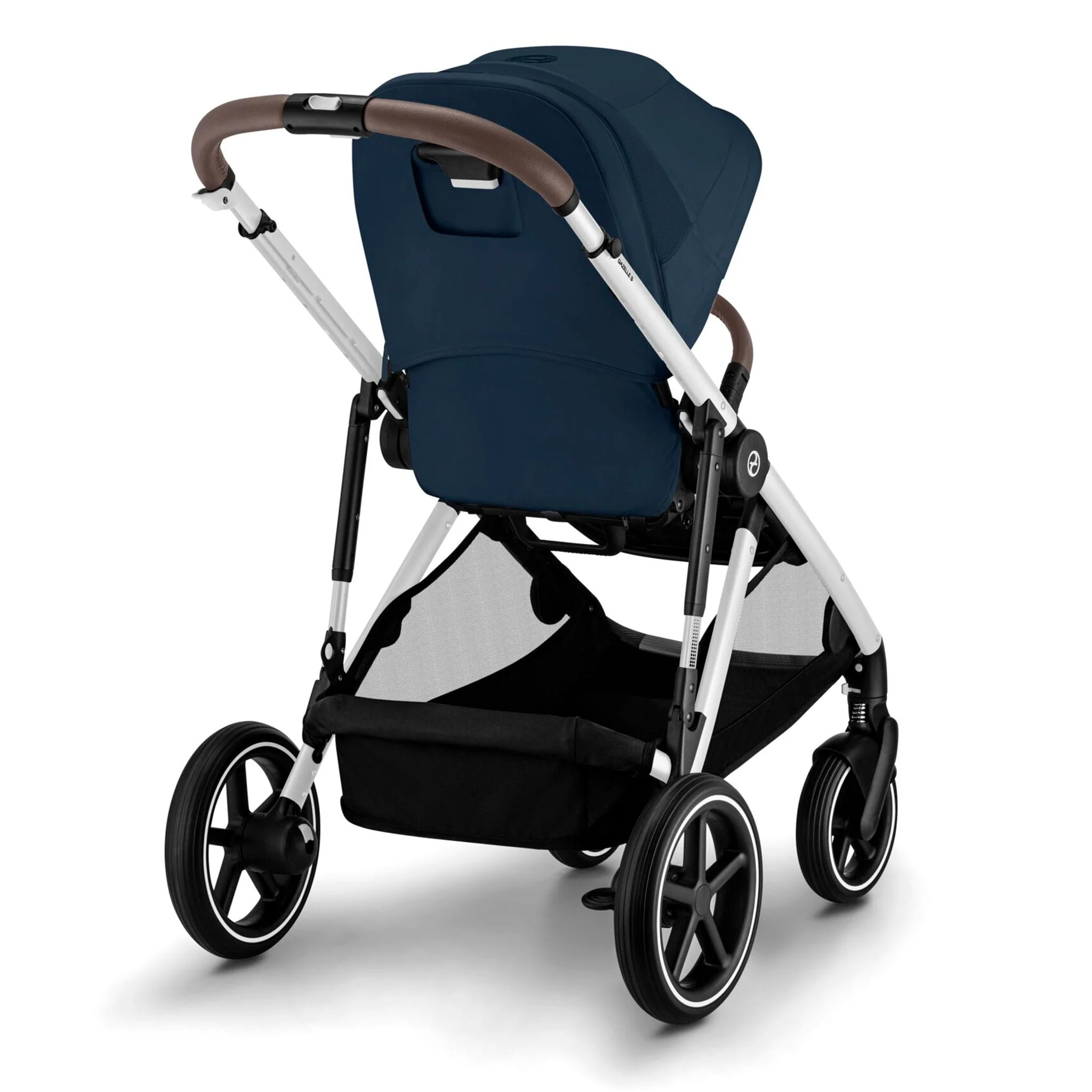 Poussette Gazelle S – Châssis couleur argent avec siège Bleu Océan - Image 4