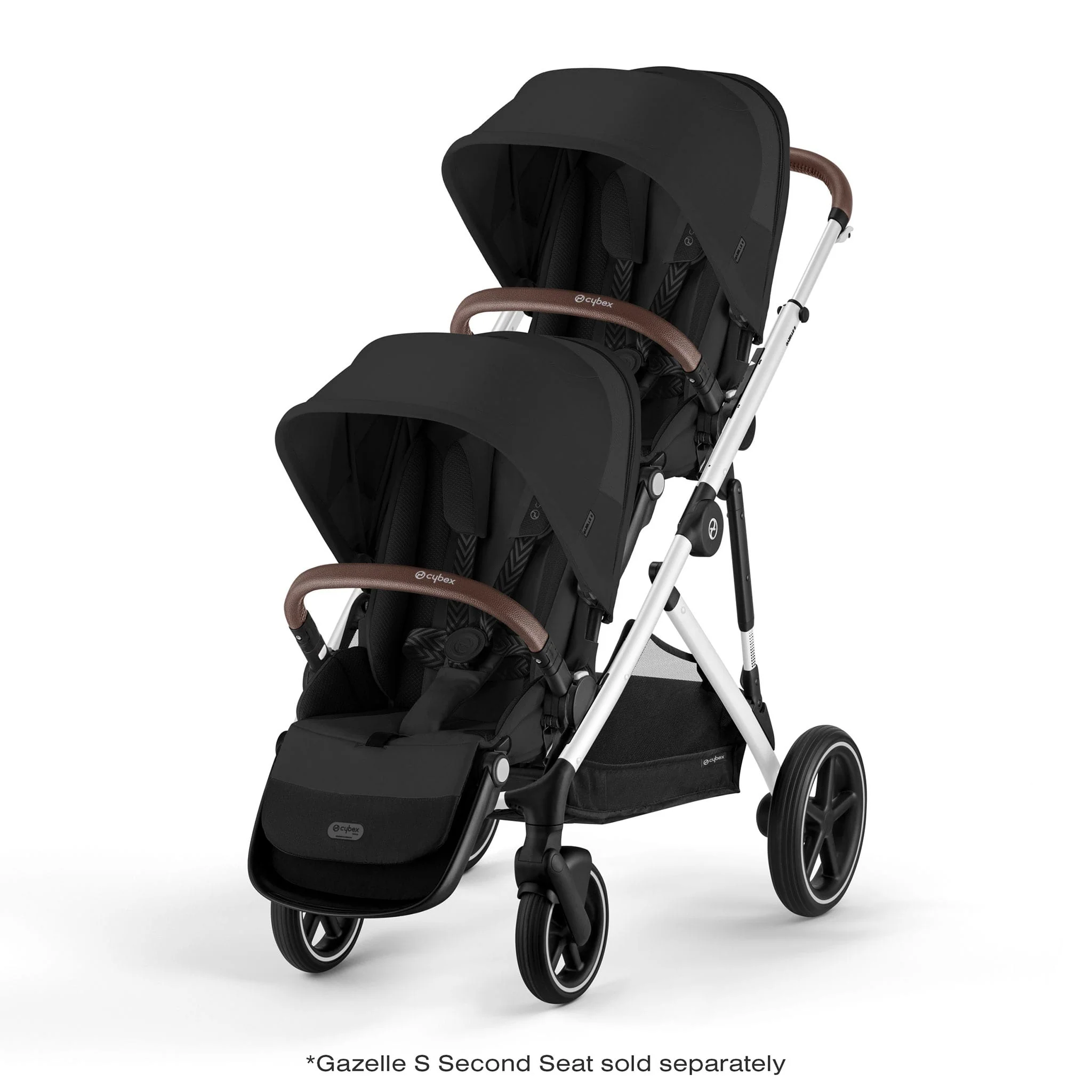 Poussette Gazelle S – Châssis couleur argent avec siège Noir Moon - Image 10