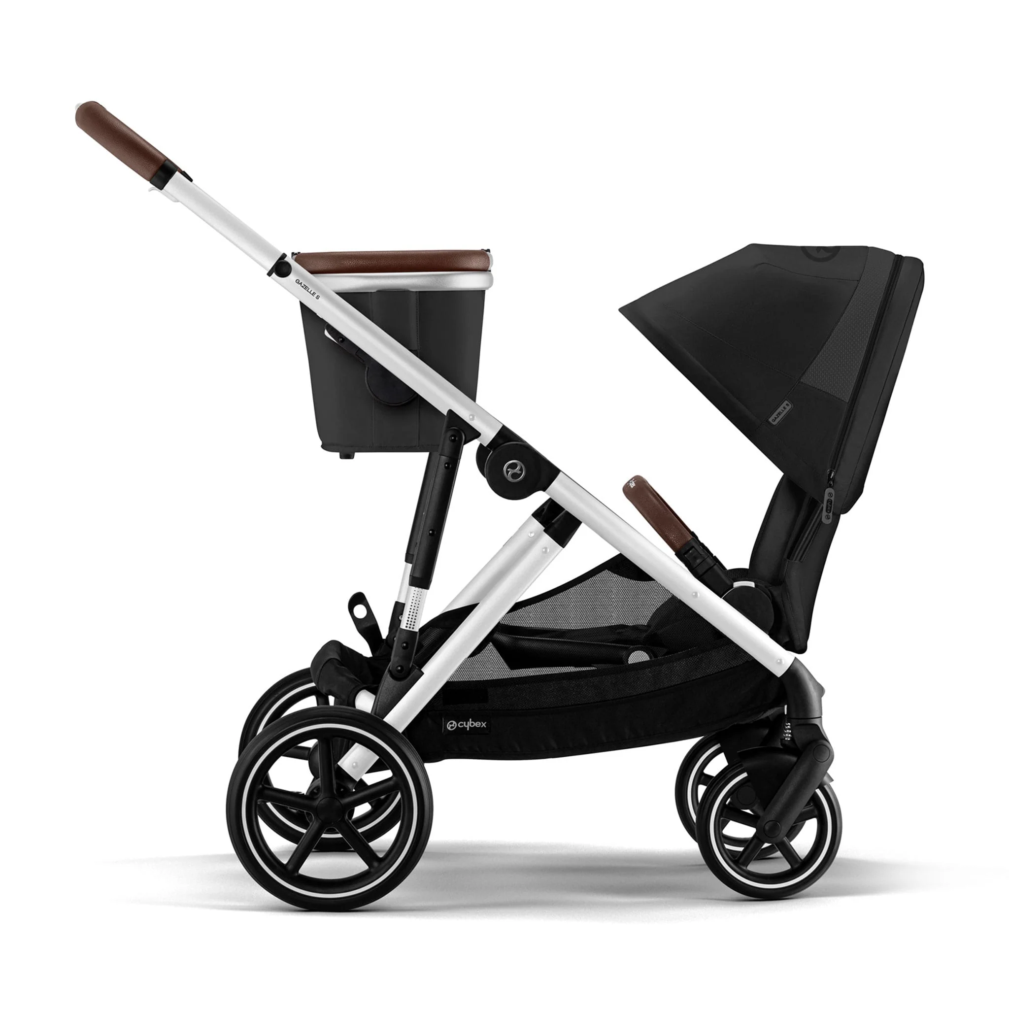 Poussette Gazelle S – Châssis couleur argent avec siège Noir Moon - Image 11