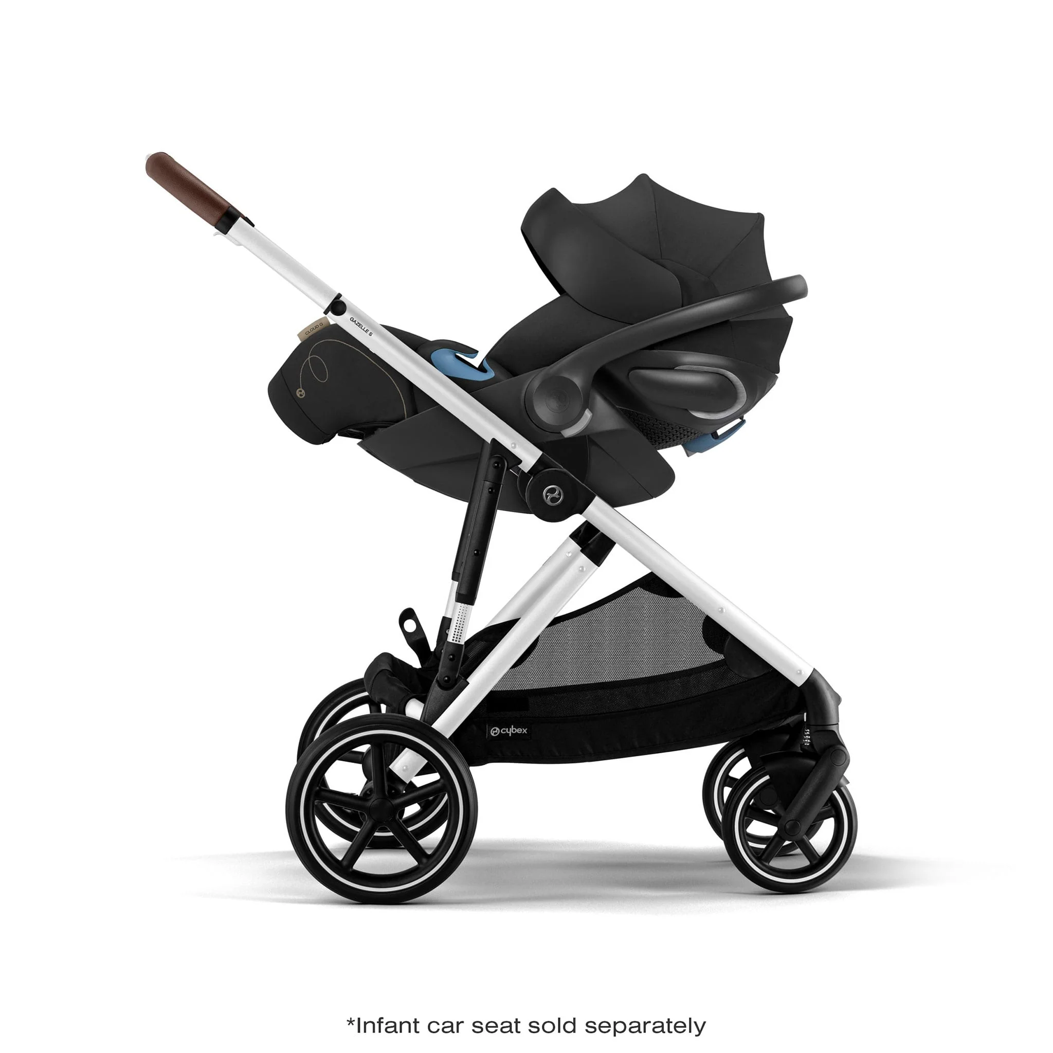 Poussette Gazelle S – Châssis couleur argent avec siège Noir Moon - Image 12