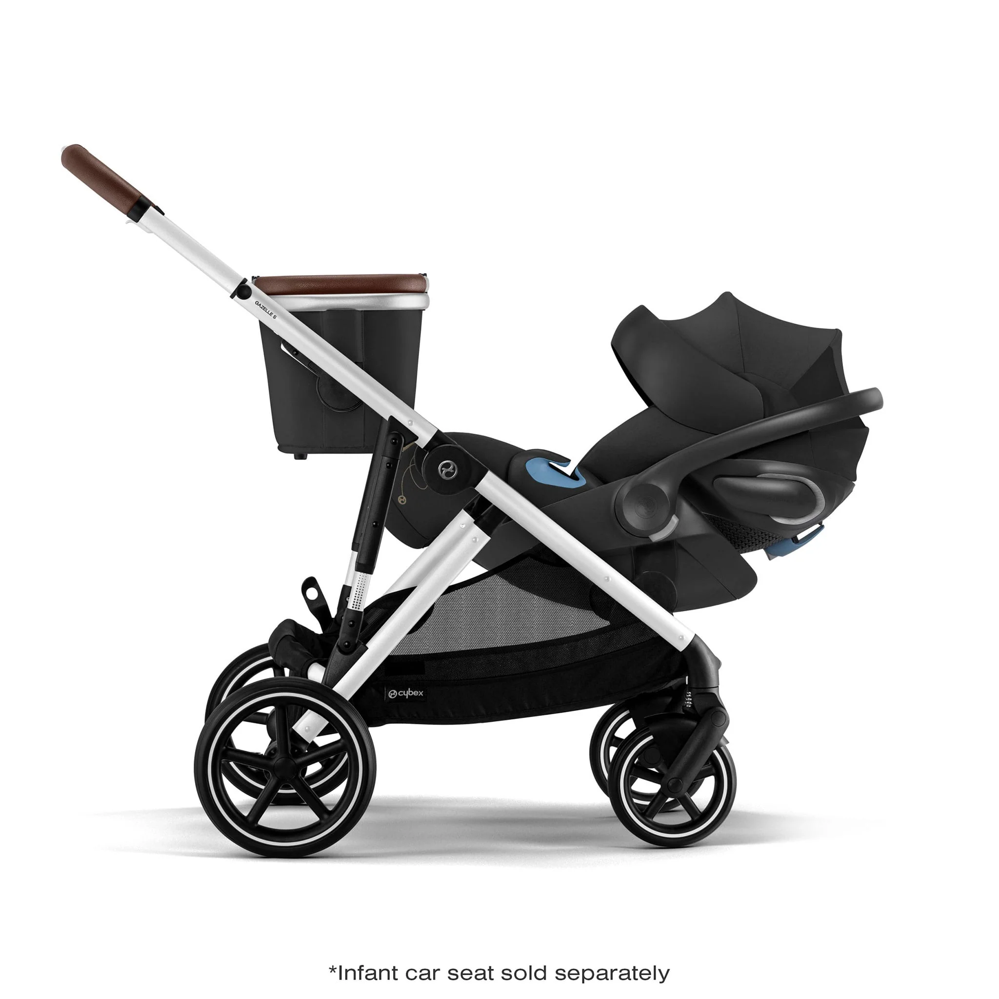 Poussette Gazelle S – Châssis couleur argent avec siège Noir Moon - Image 16