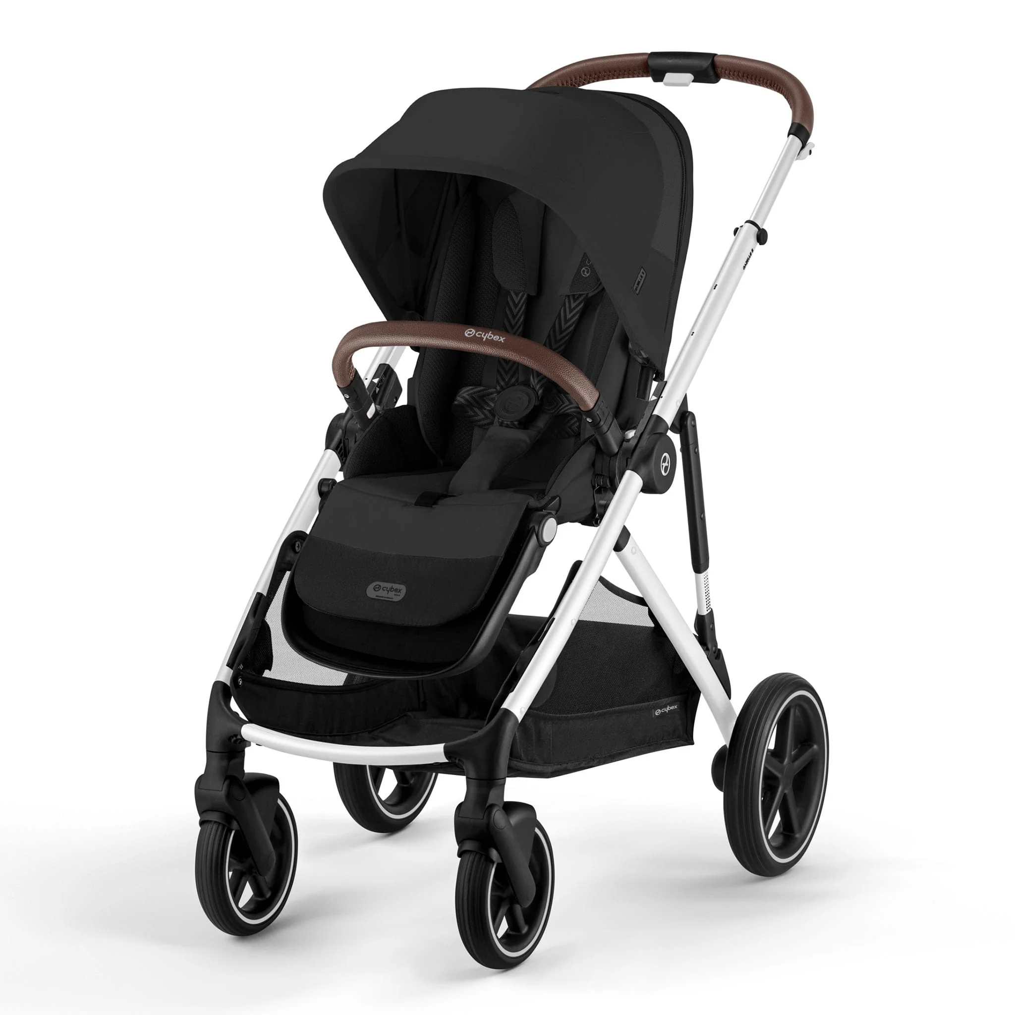 Poussette Gazelle S – Châssis couleur argent avec siège Noir Moon - Image 3