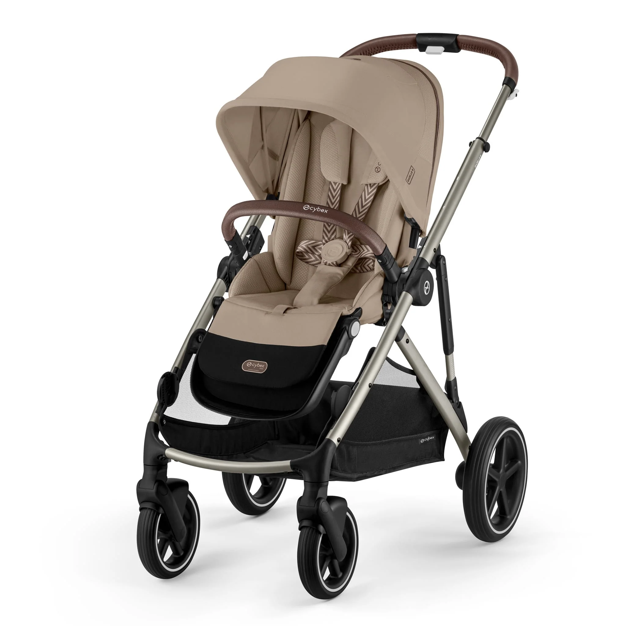Poussette Gazelle S – Châssis couleur Taupe avec siège Amande/Beige - Image 3