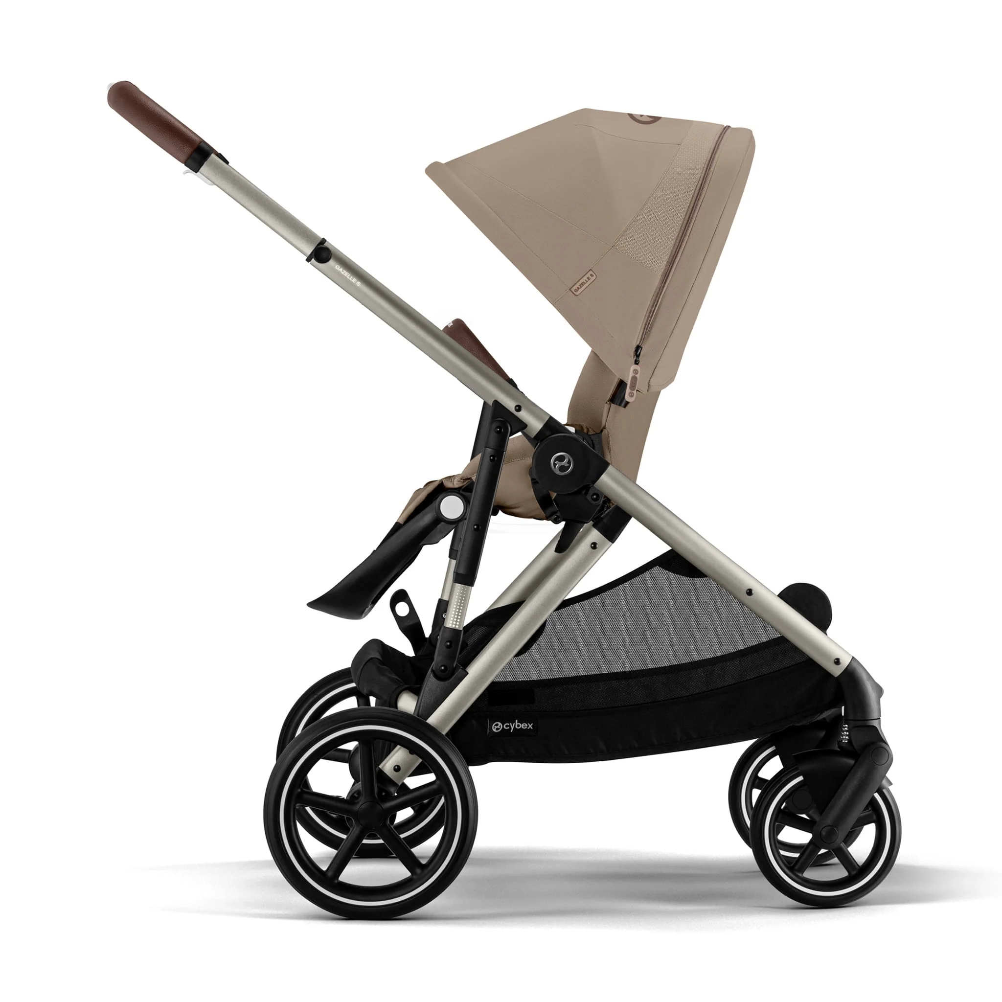 Poussette Gazelle S – Châssis couleur Taupe avec siège Amande/Beige - Image 5