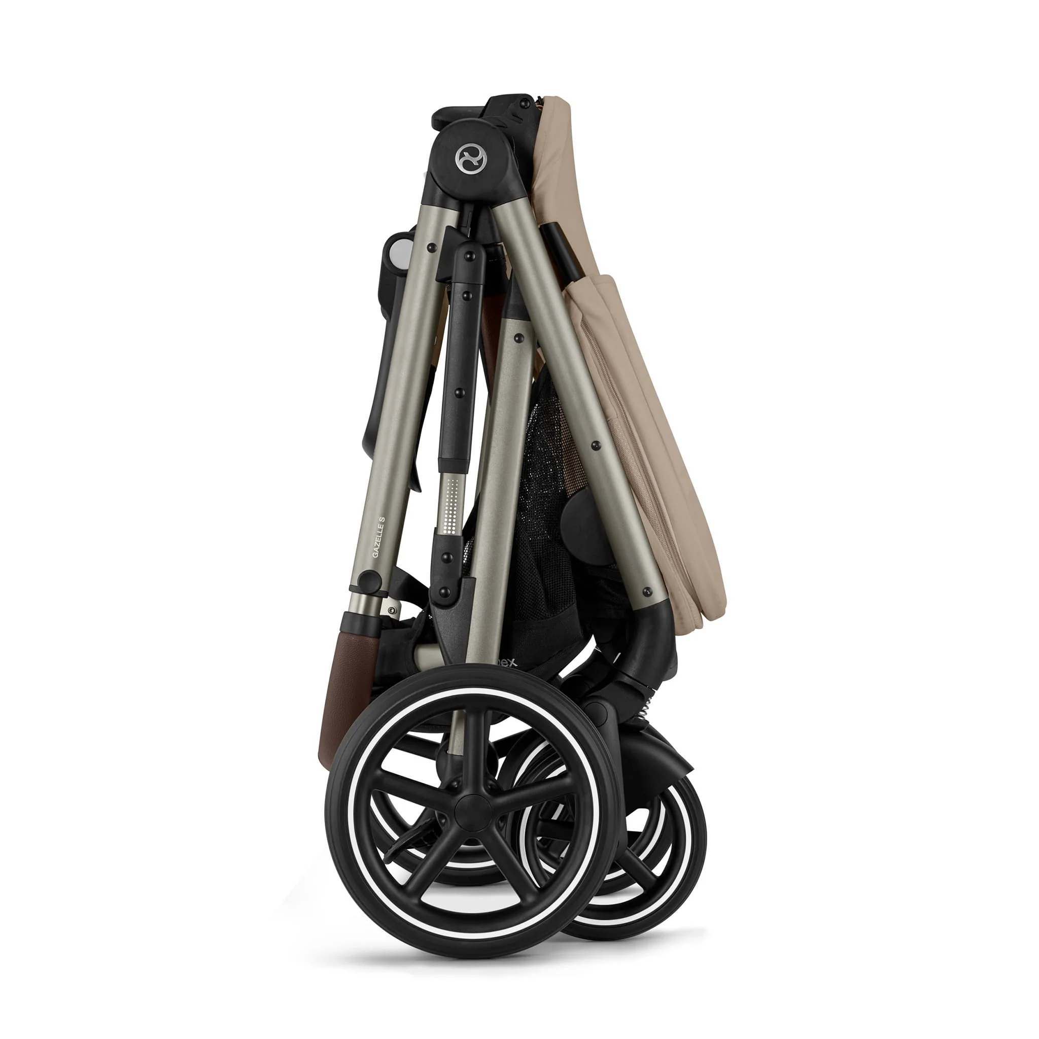 Poussette Gazelle S – Châssis couleur Taupe avec siège Amande/Beige - Image 6