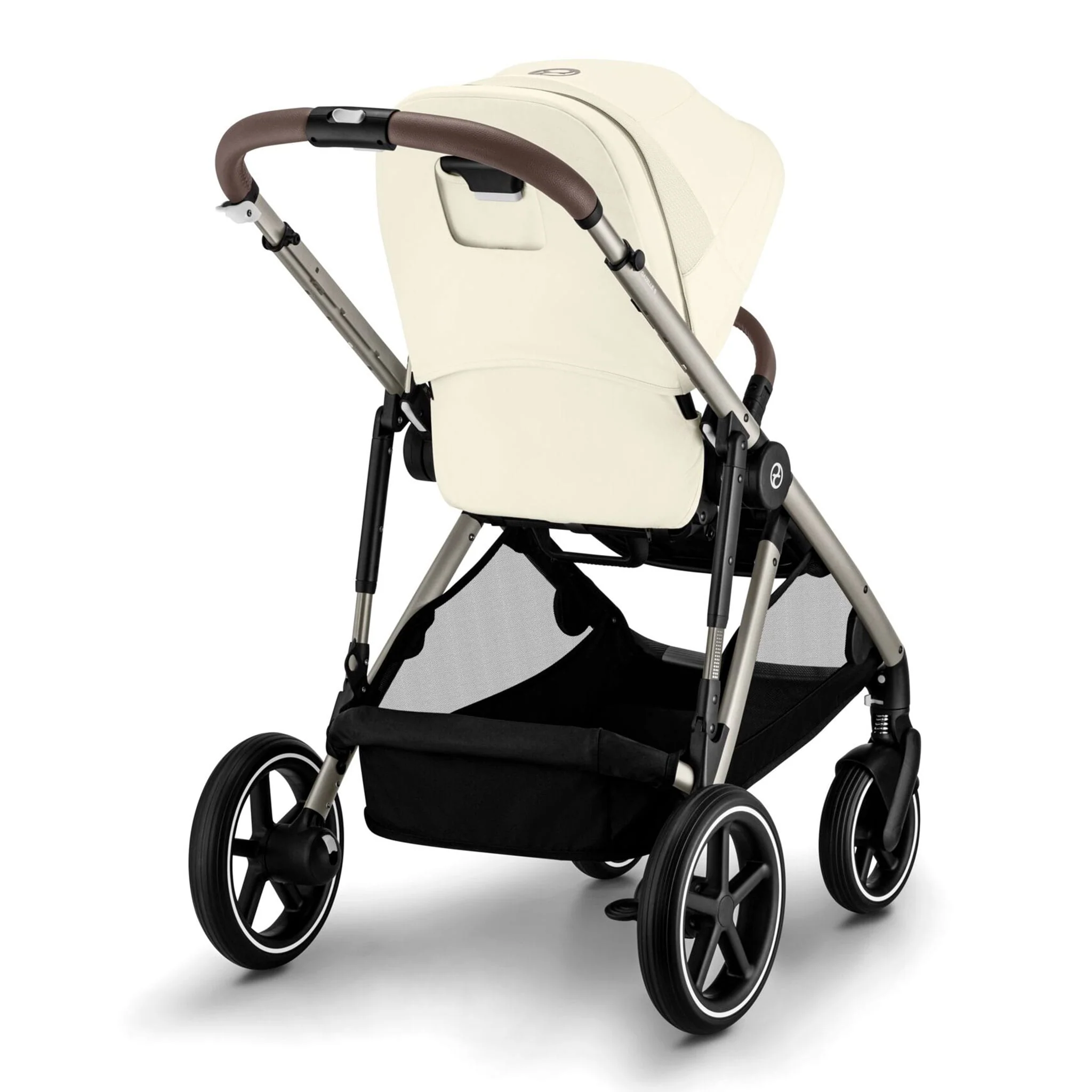 Poussette Gazelle S – Châssis couleur taupe avec siège Beige Coquillage - Image 5