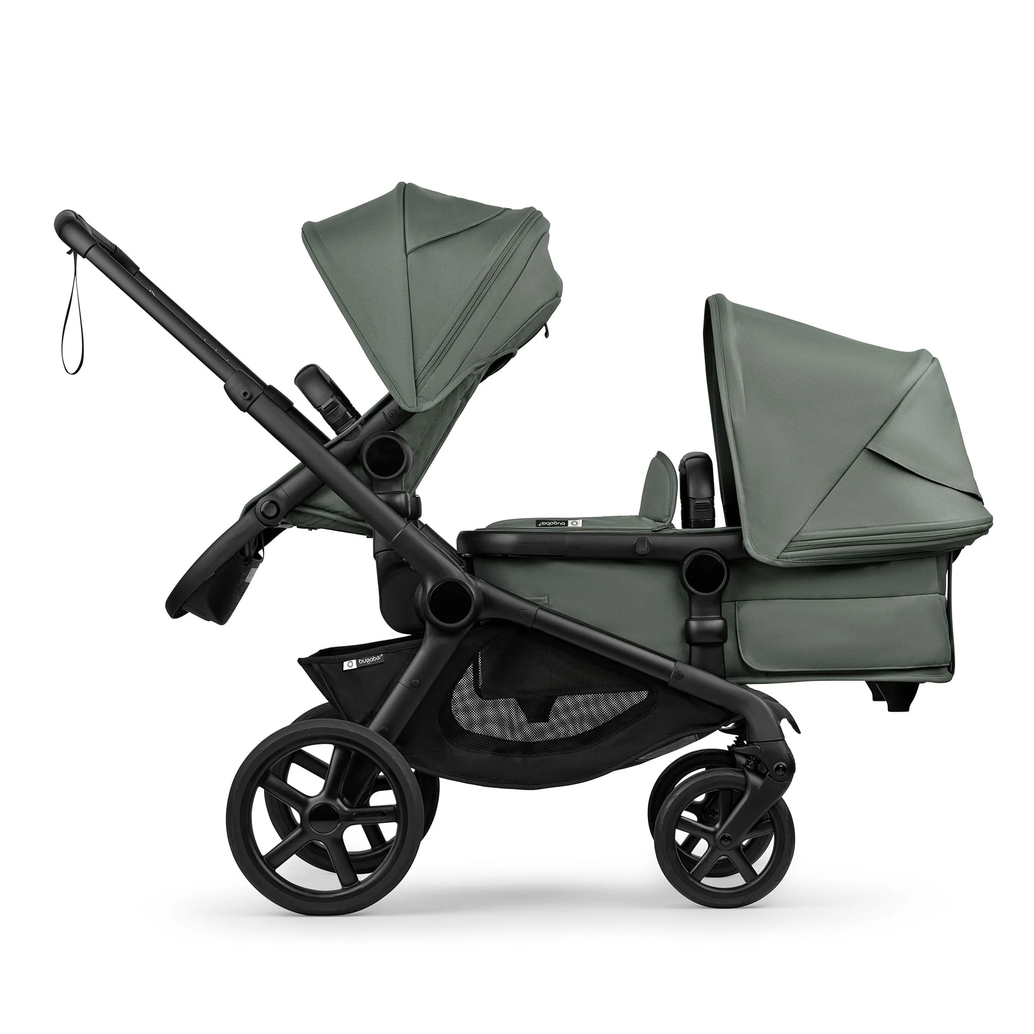 Poussette Complète Kangaroo - Noir/Vert Forêt - Image 3