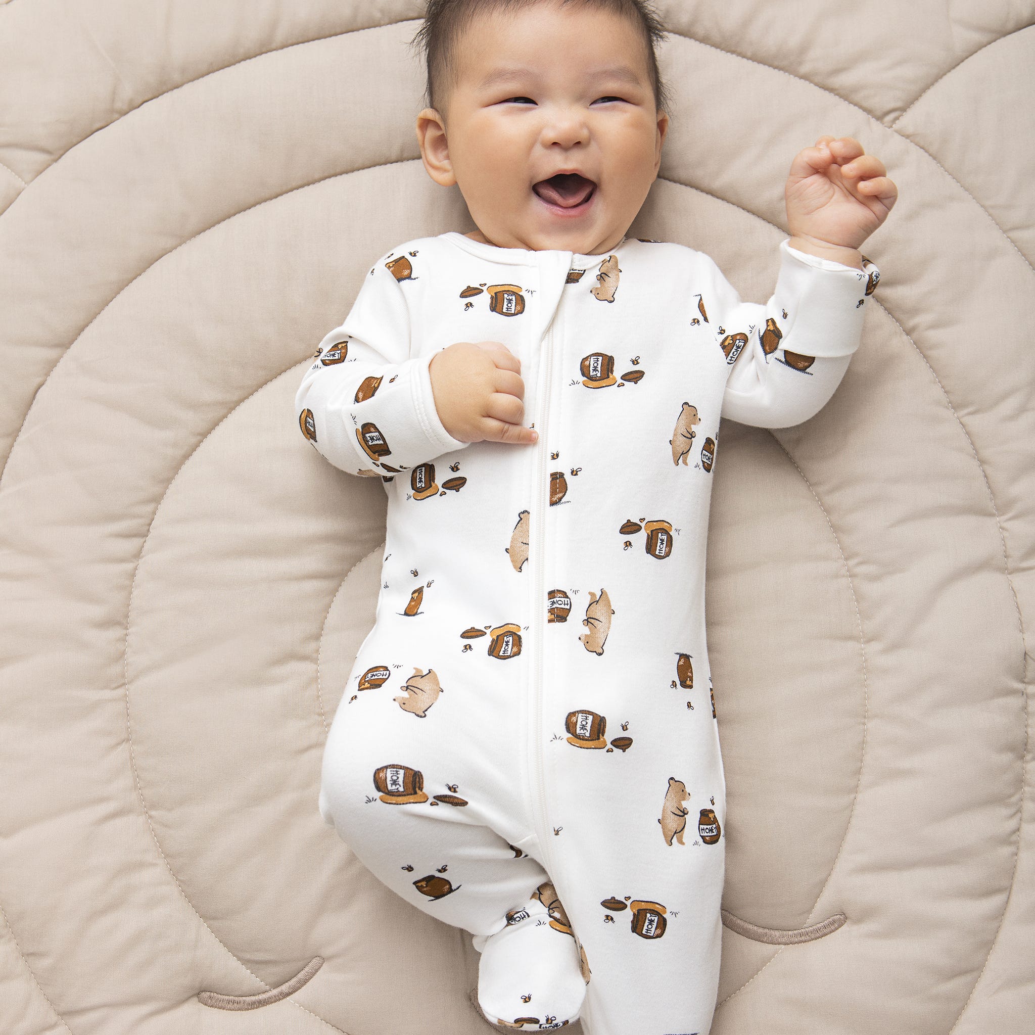 Pyjama Miel Ours 0-12mois - Image 3
