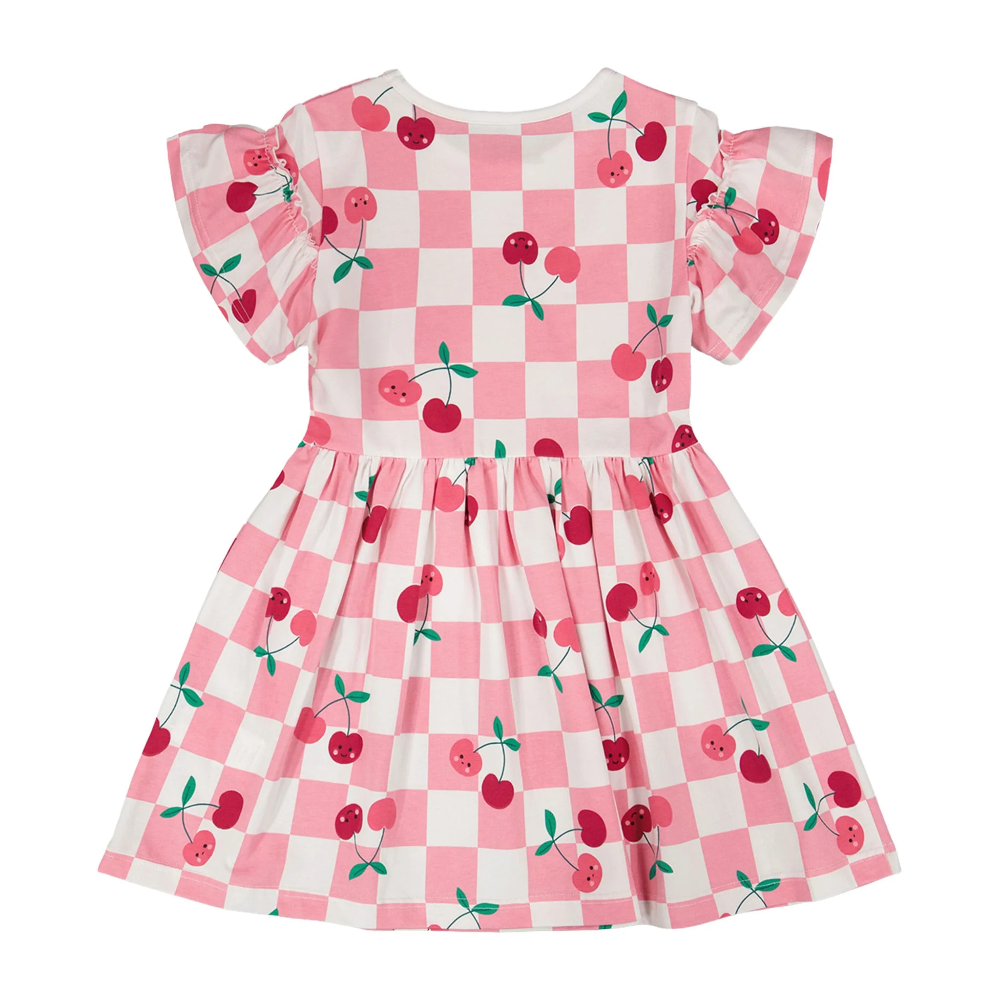 Robe Carreaux Cerise 3-6ans - Image 4