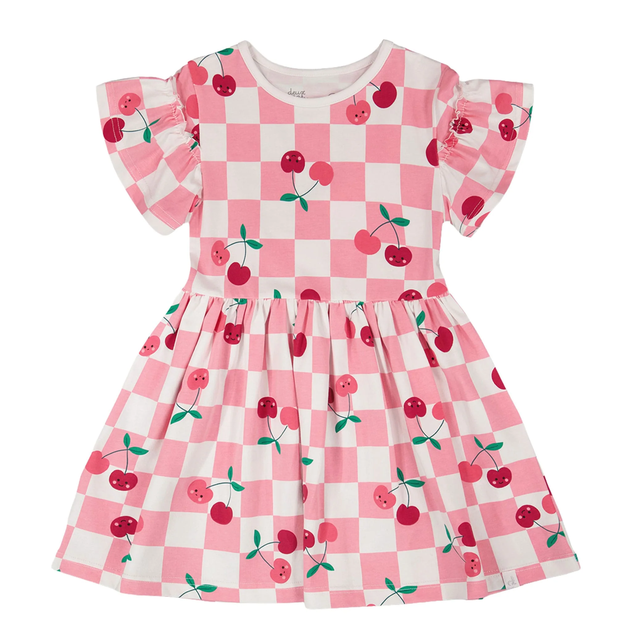 Robe Carreaux Cerise 7-10ans