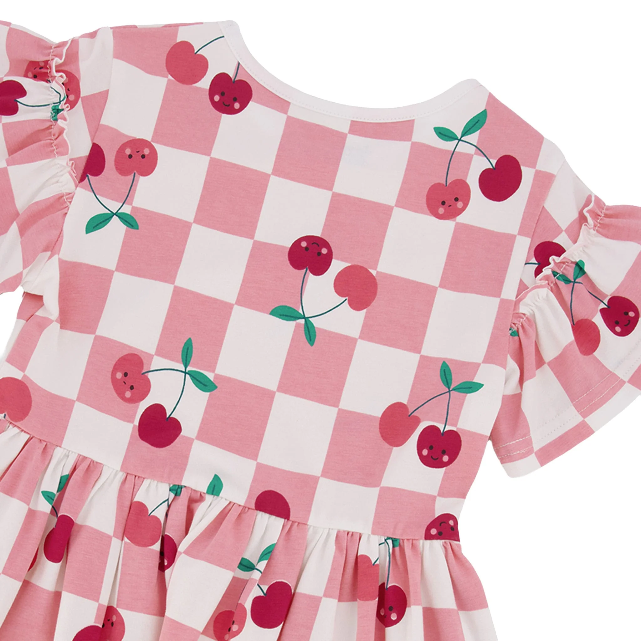 Robe Carreaux Cerise 7-10ans - Image 5