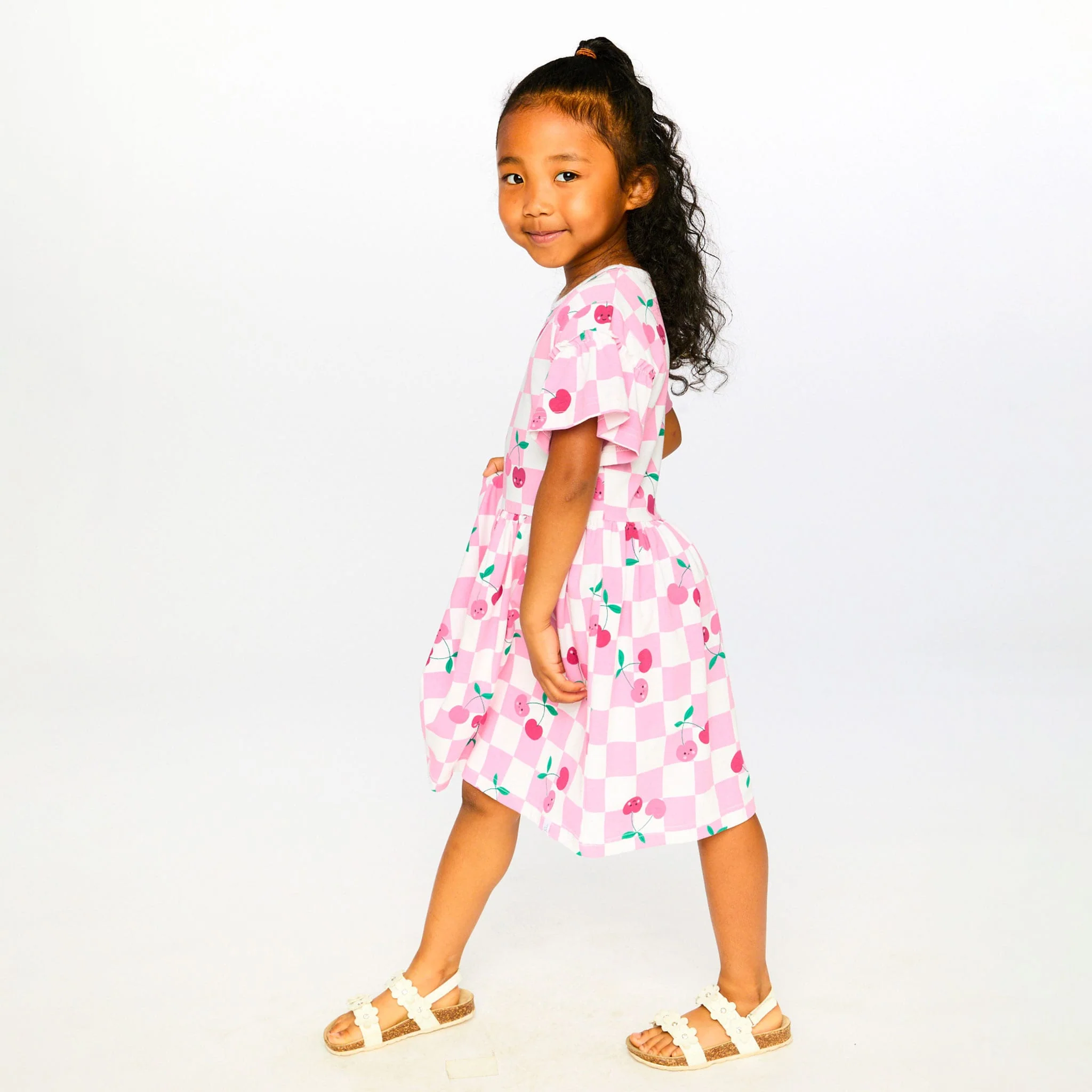Robe Carreaux Cerise 7-10ans - Image 7