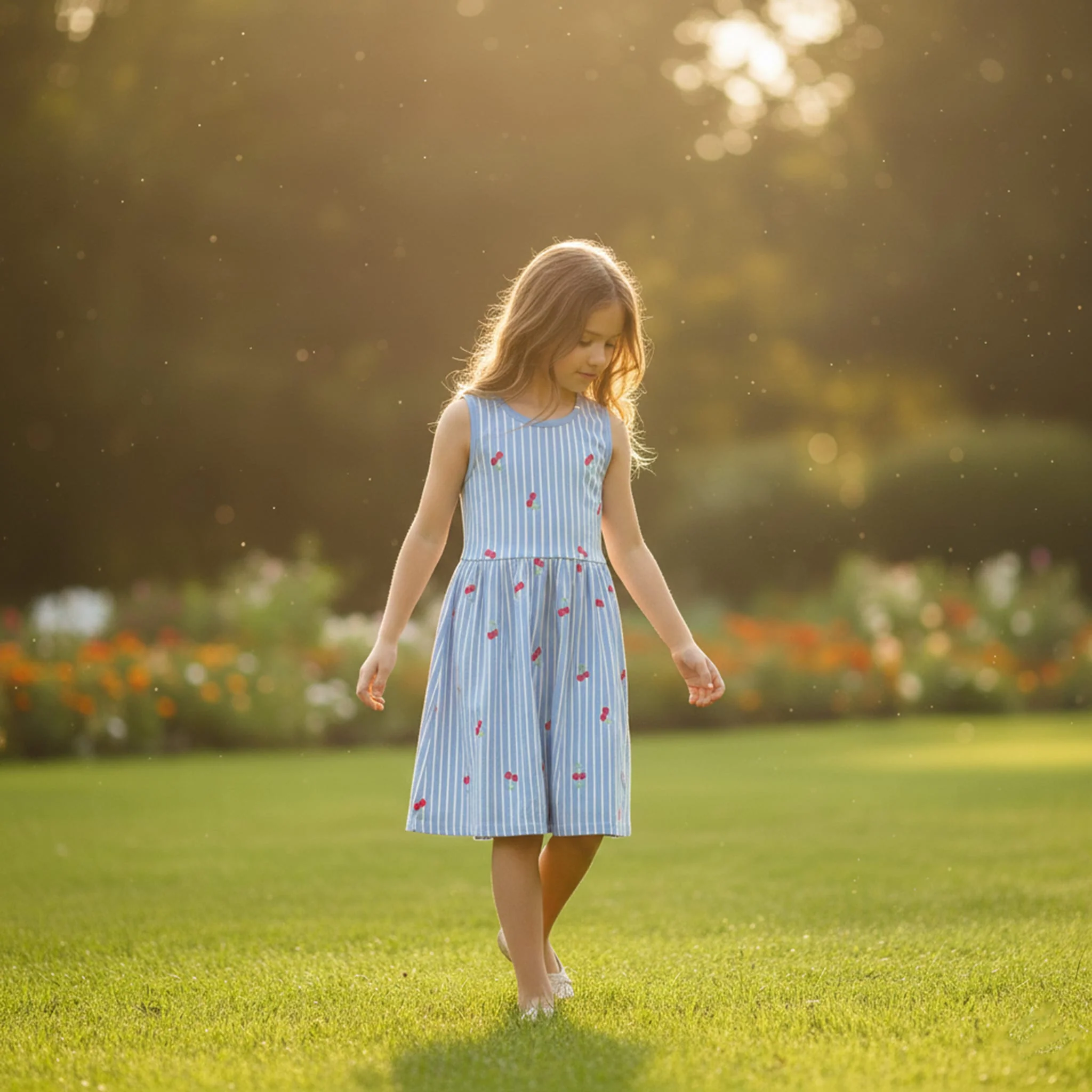 Robe Rayée Cerise 2-8ans - Image 10