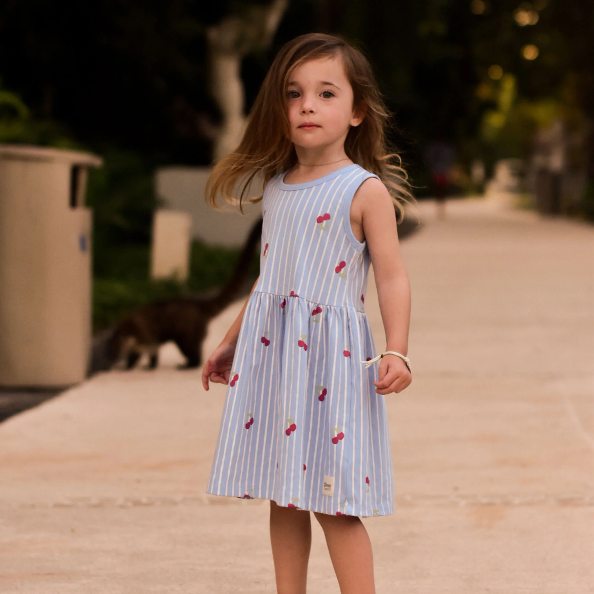 Robe Rayée Cerise 2-8ans - Image 8
