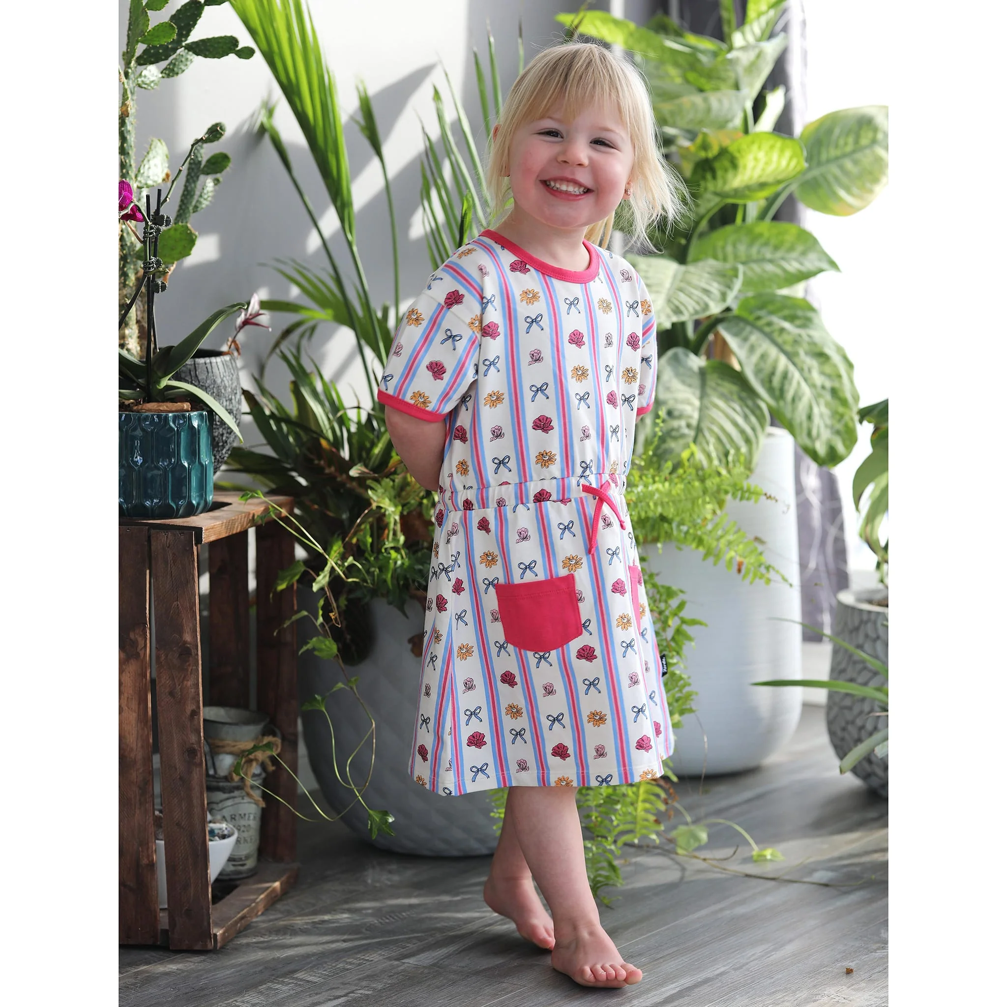 Robe Rayée Fleurs 2-10ans - Image 5