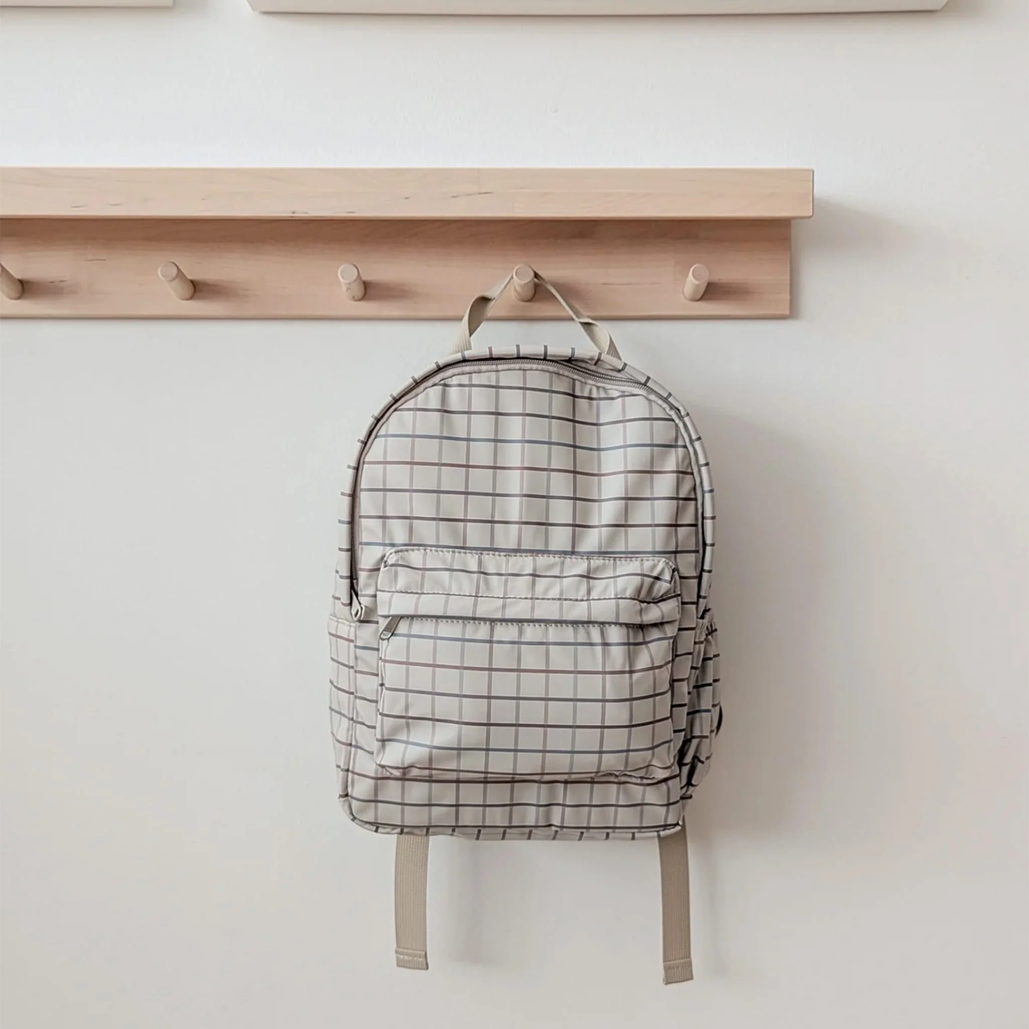 Sac à Dos Mini Carreaux Taupe - Image 2