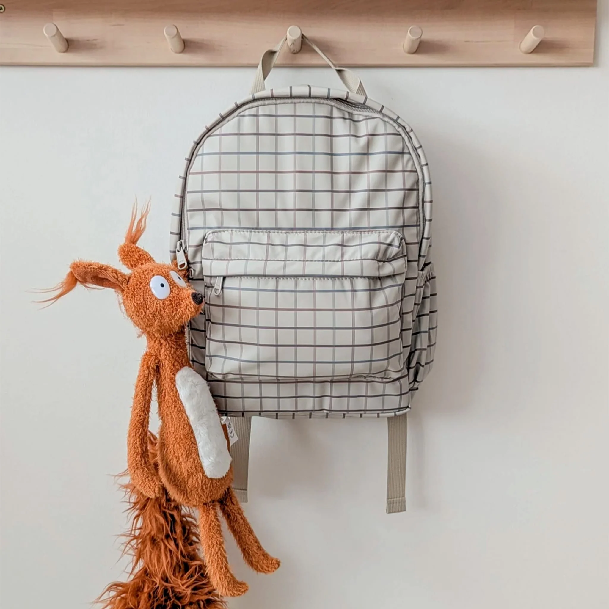 Sac à Dos Mini Carreaux Taupe - Image 3