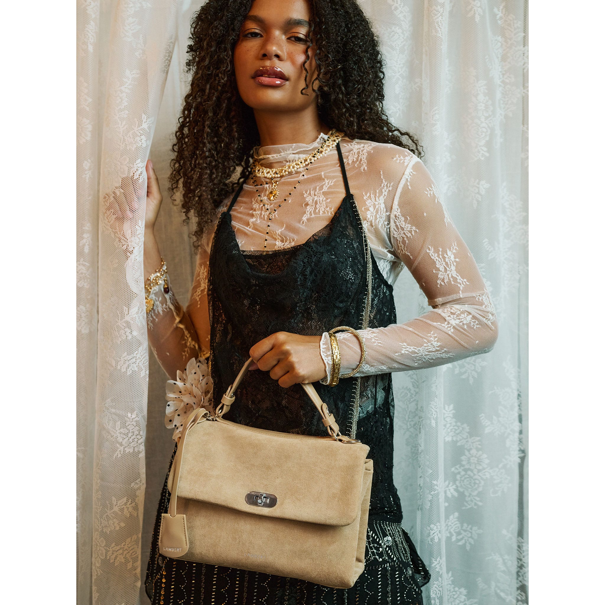 Sac À Main Freya - Suede Beige - Image 9