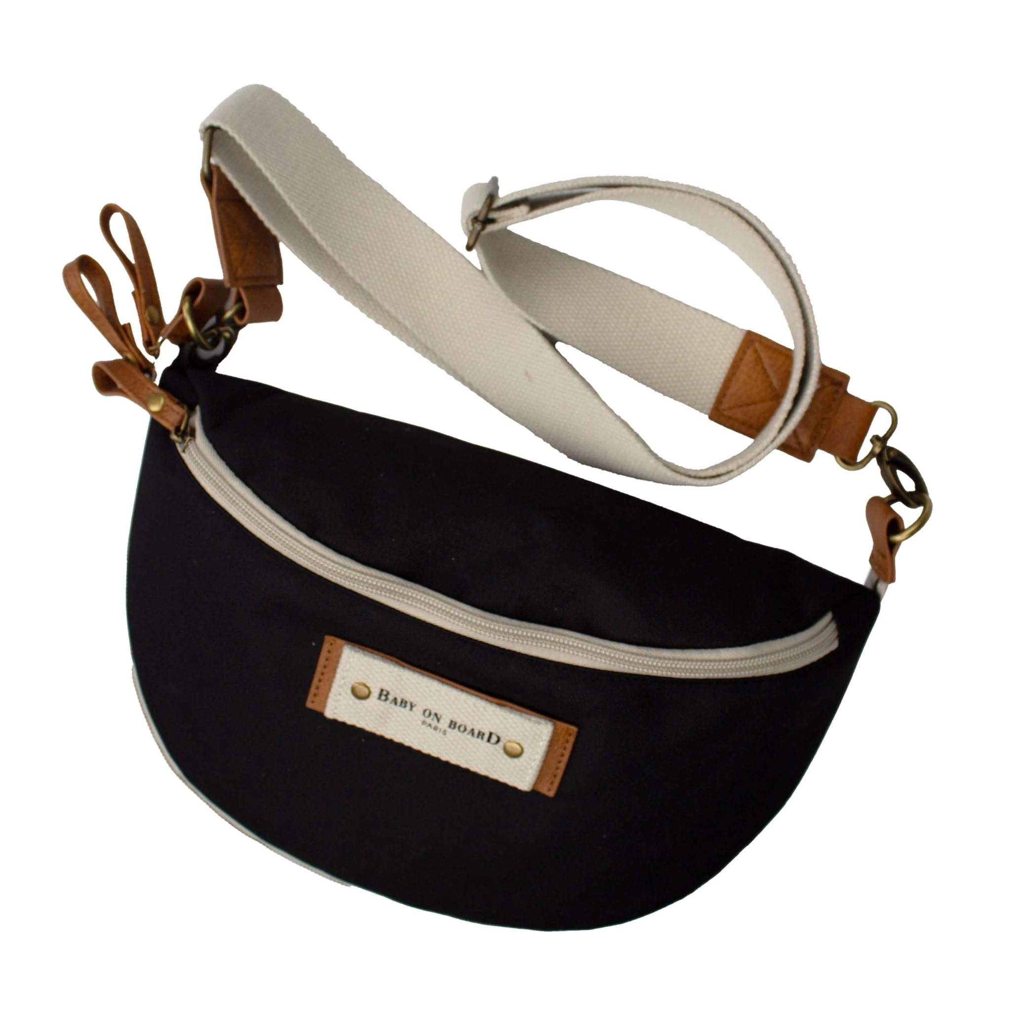 Sac à Langer Banane Avec Bandoulière  Armelle - Noir