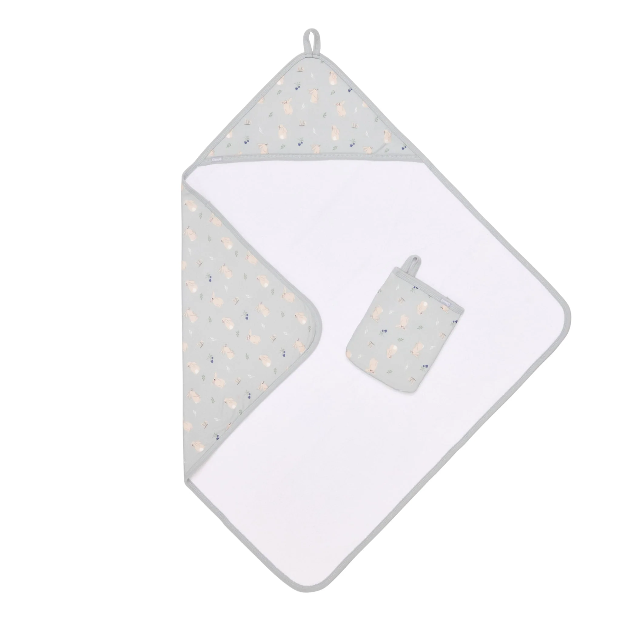 Serviette de Bain à Capuchon et Gant - Lapins