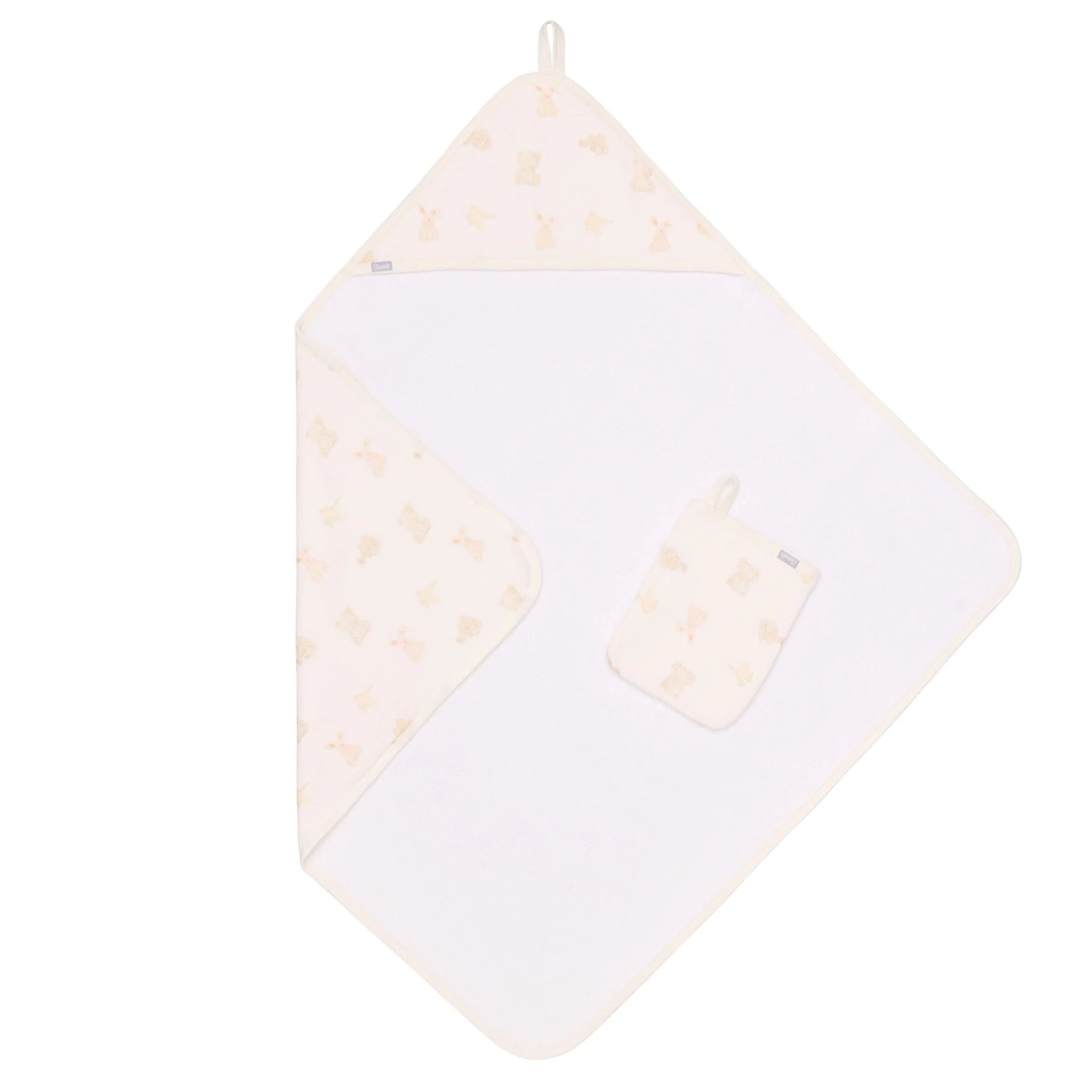 Serviette de Bain à Capuchon et Gant - Peluche