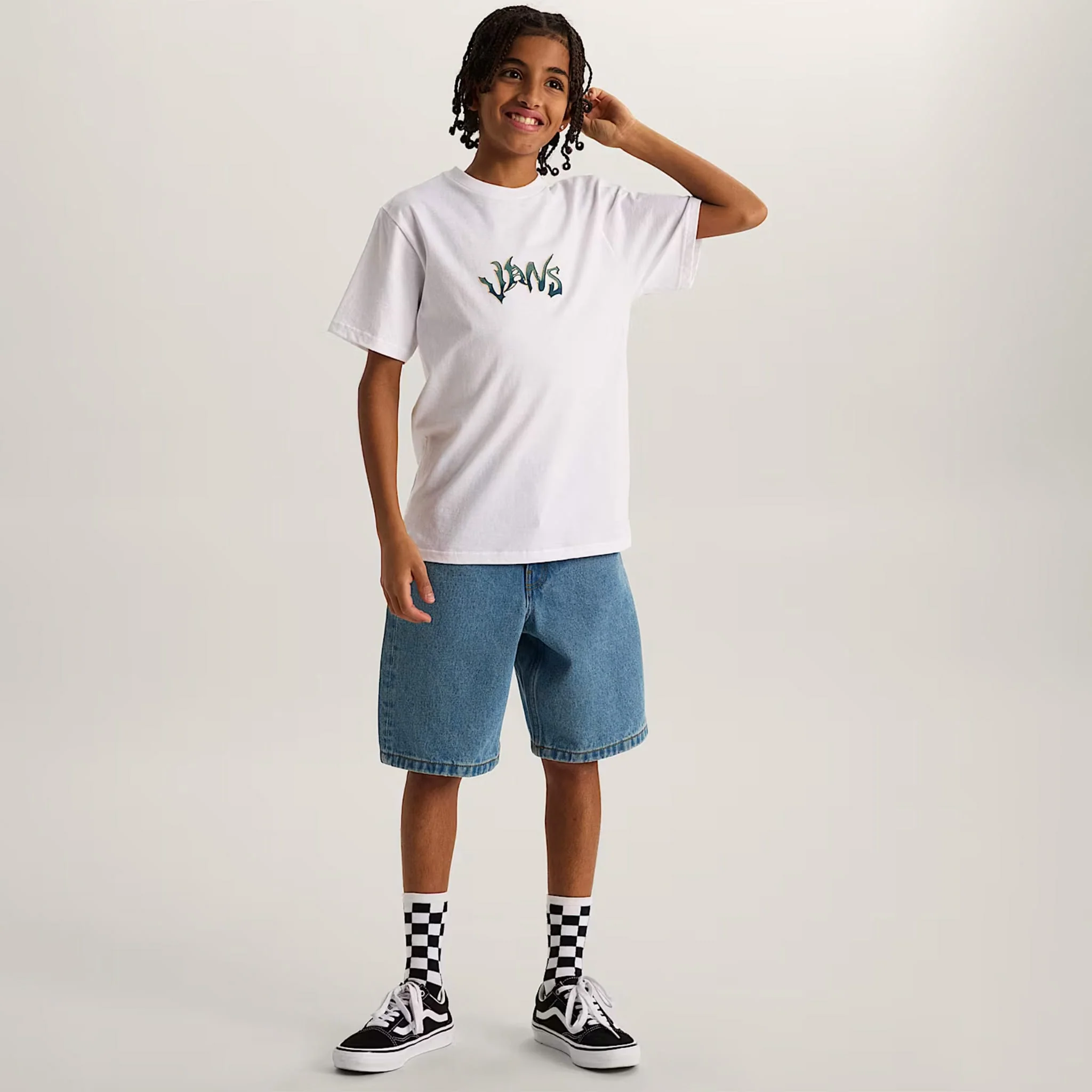 Short Denim Check-5 Baggy 8-16ans - Image 5