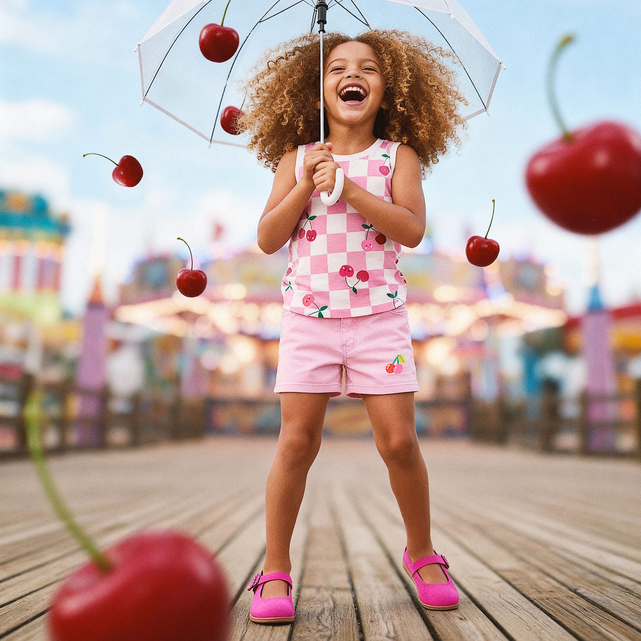 Short Denim Rose Cerise 3-6ans - Image 4