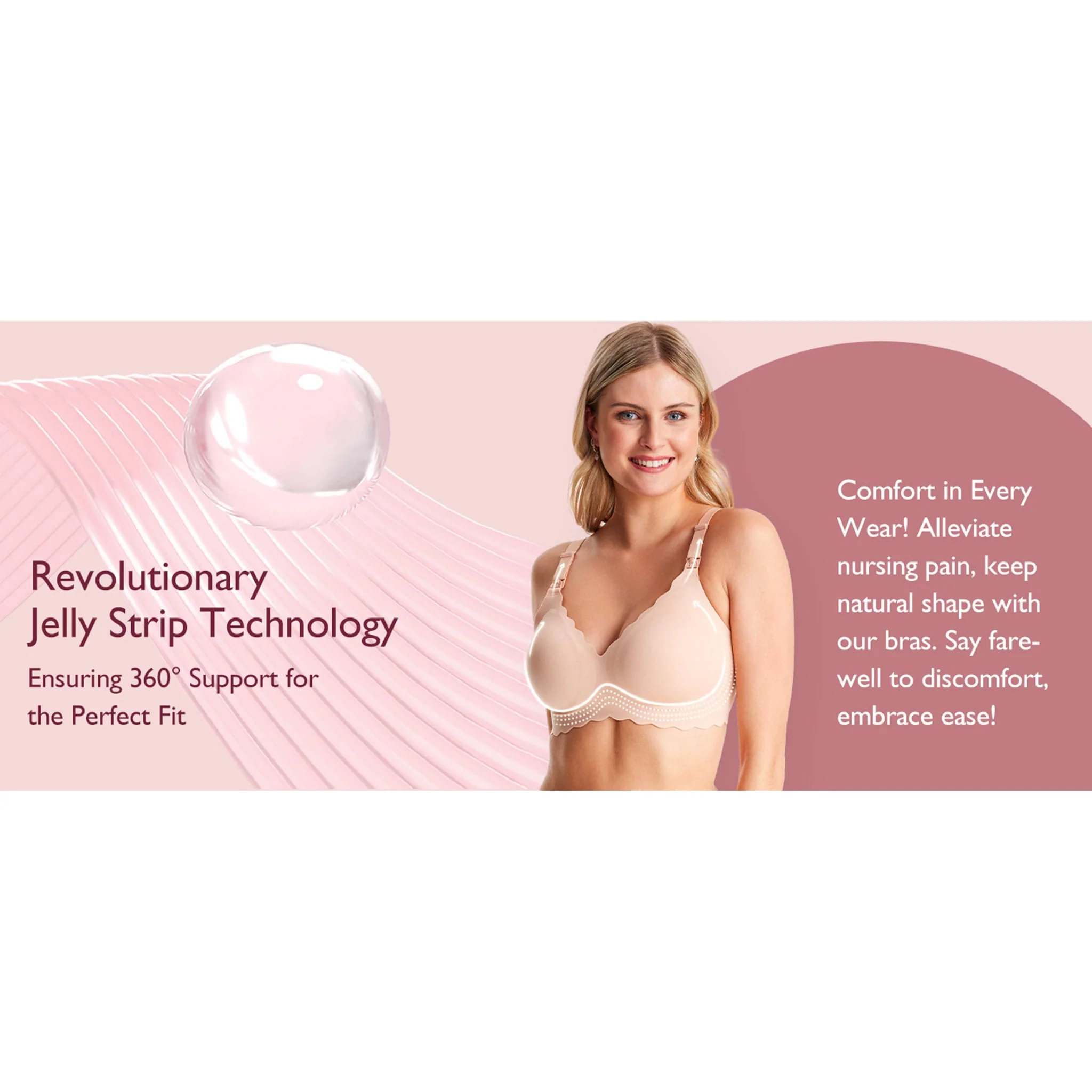 Soutien-Gorge d'Allaitement Jelly Strip YN46 - Rose - Image 11