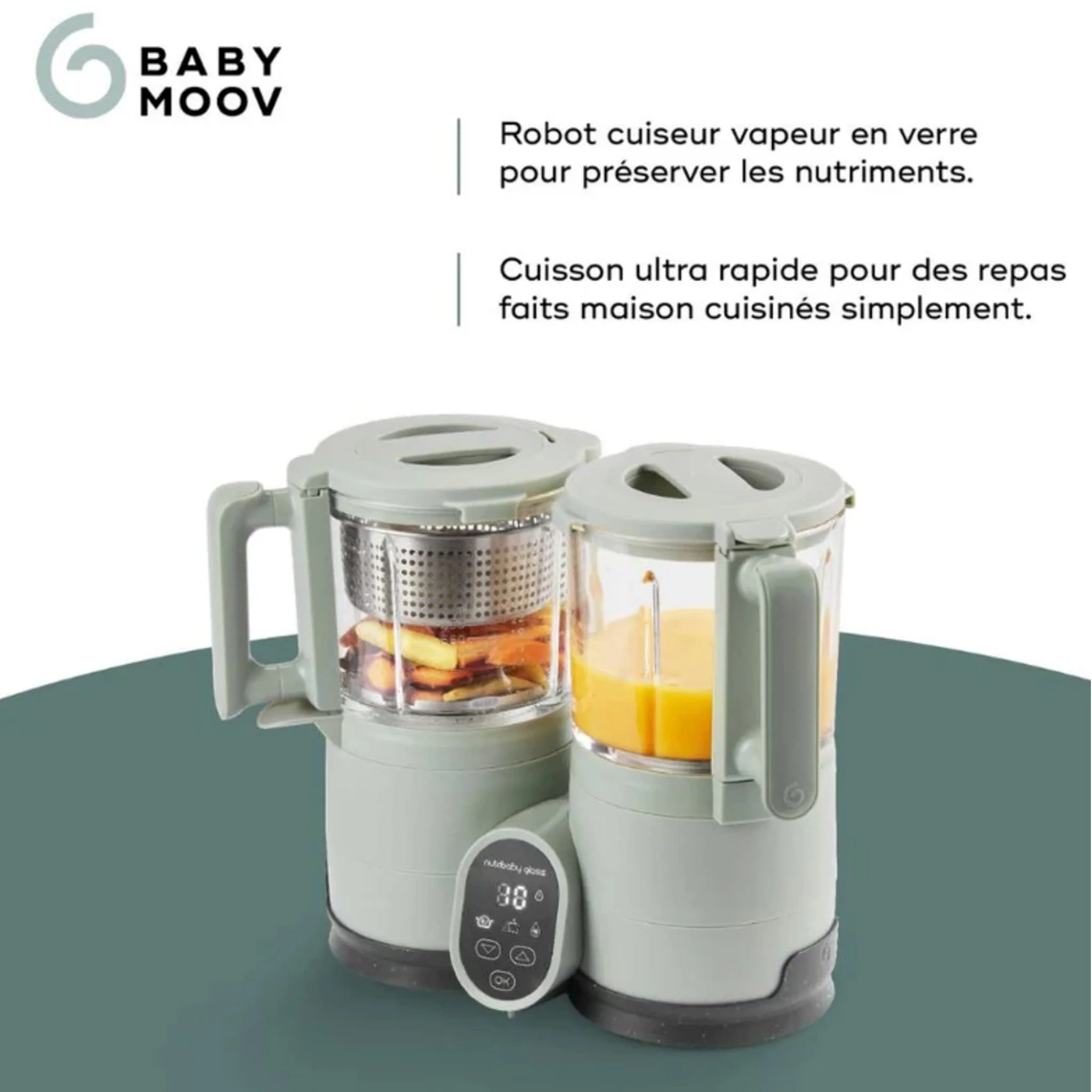 Robot en Verre Cuisson Rapide - Nutribaby Glass Celadon - Image 2