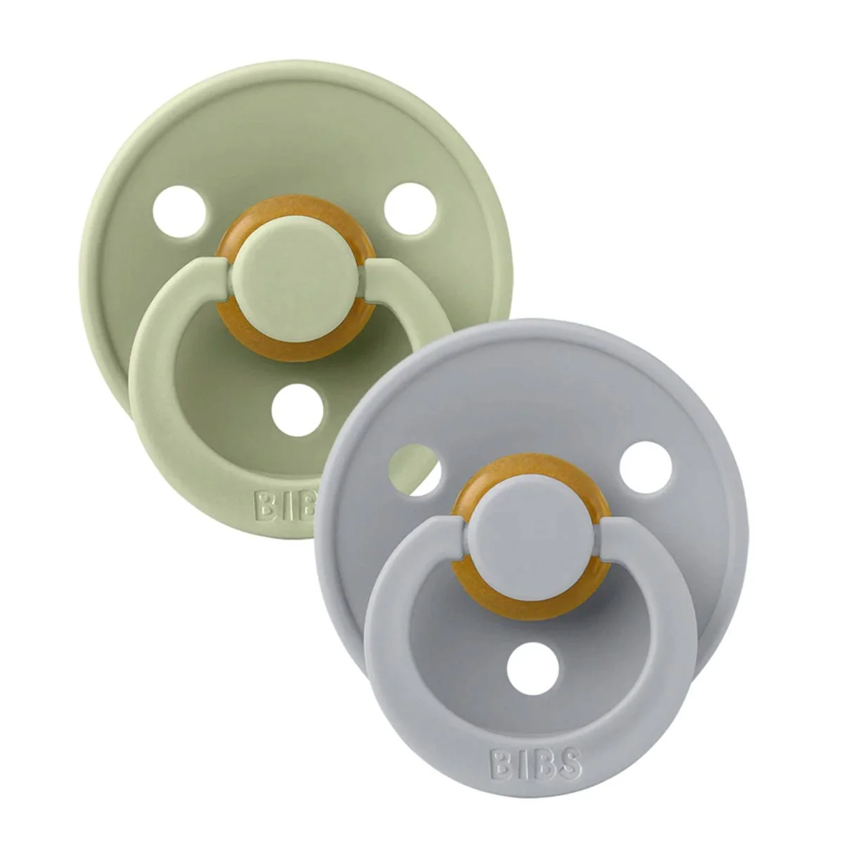 Suce Bibs (2) 0-6mois - Vert / Gris (Grandeur 1)