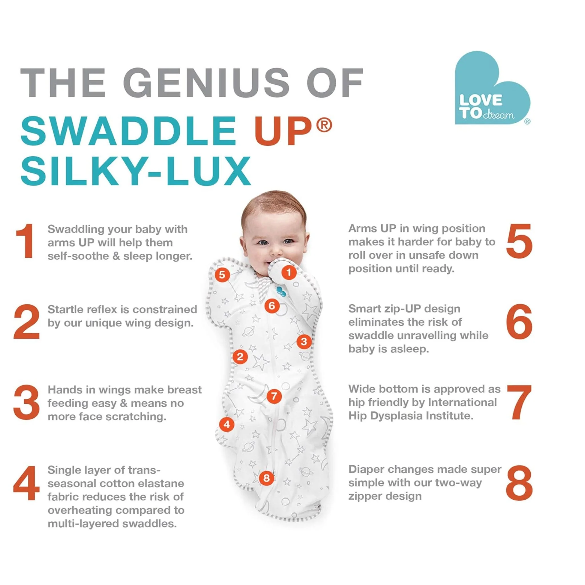 Swaddle Up SILKY-LUX™ Bambou Small 8-13lb - Crème - Image 5